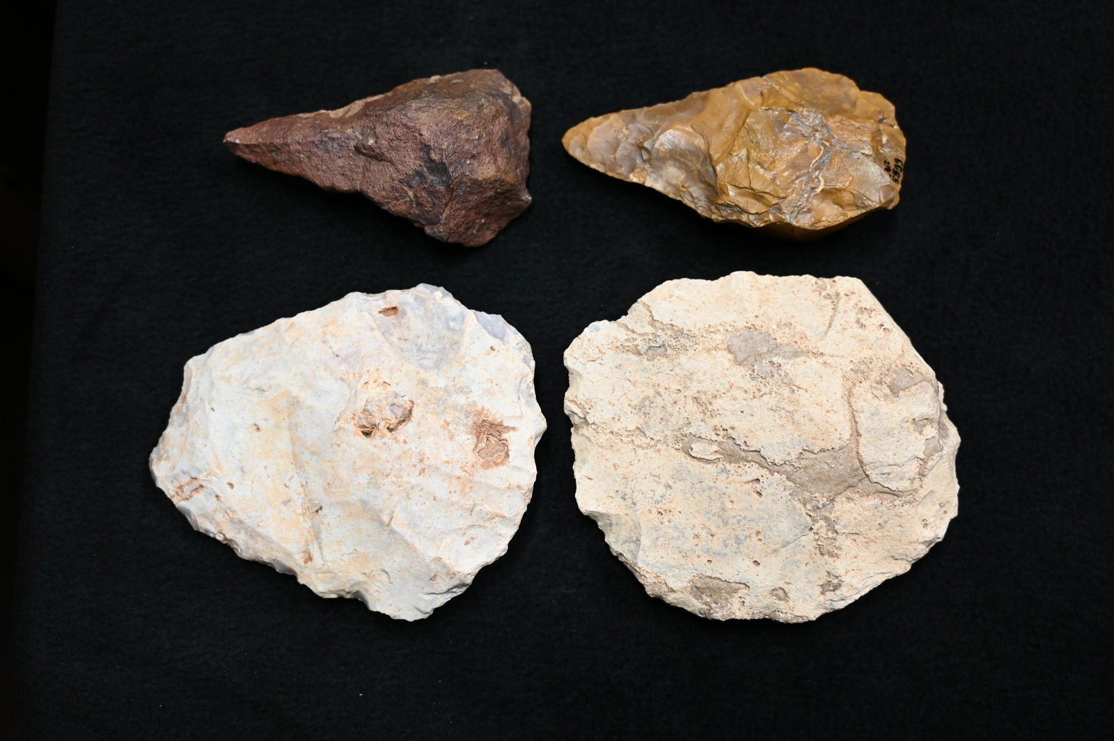 Group of 4 Acheulean Hand Axes Found in Europe.  Longest is 5 inches.  Ex: John Grenawalt (1 of 4)