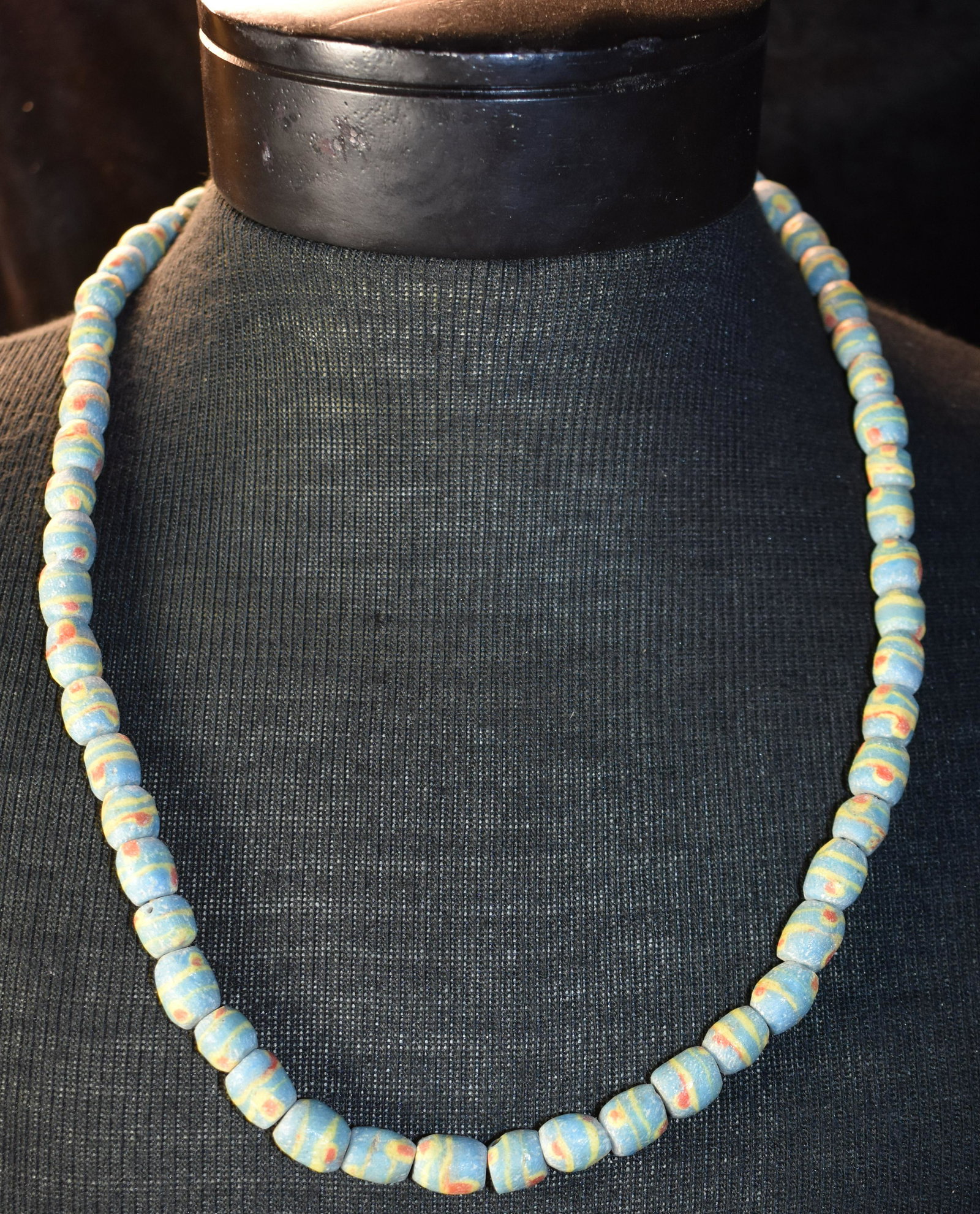 27" Strand Necklace of Vintage African Sand Cast Beads: 27" Strand Necklace of Vintage African Sand Cast Beads