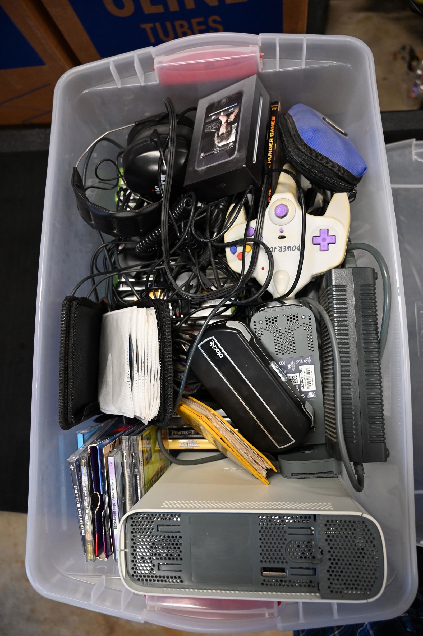 Large Box Full of Xbox Game and Console, PSP and Games, GameBoy, and More.  We did not test any of (1 of 8)