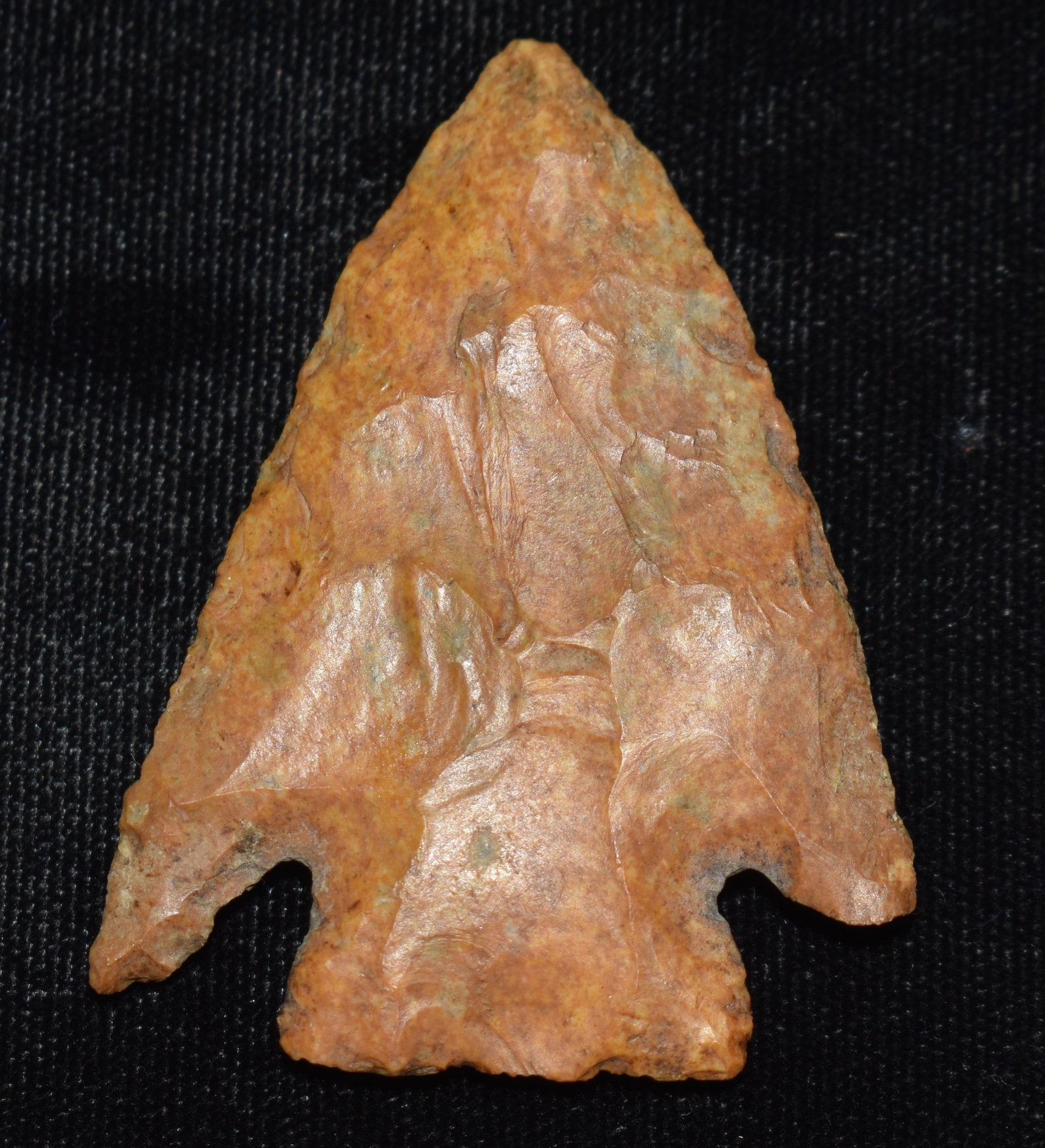 2 1/8" Stealth or Pelican Lake Arrowhead found in Boone County, Missouri: 2 1/8" Stealth or Pelican Lake Arrowhead found in Boone County, Missouri. Beautiful creek patination. Ex Jeff Gower Collection