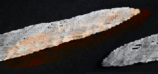 7 1/8" Fossilized Sedalia made from Burlington Chert found in Knox Co. Missouri Ex: Steve McCabe,: 7 1/8" Fossilized Sedalia made from Burlington Chert found in Knox Co. Missouri Ex: Steve McCabe, John Bender Collections.