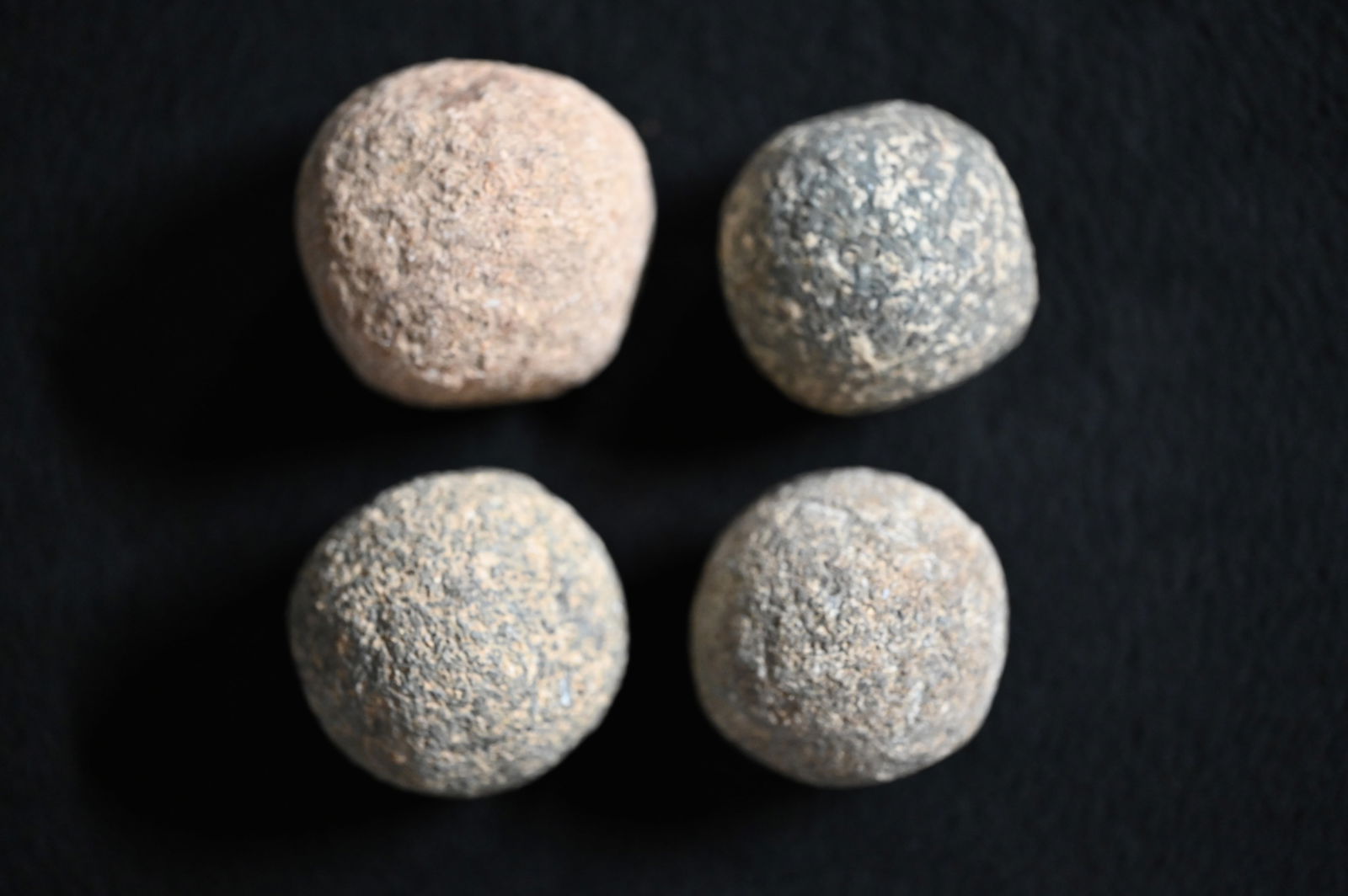 4 Hardstone Game Balls Found in Ohio Largest Diameter is 2 1/4" Ex: John Bennett Collection. (1 of 4)