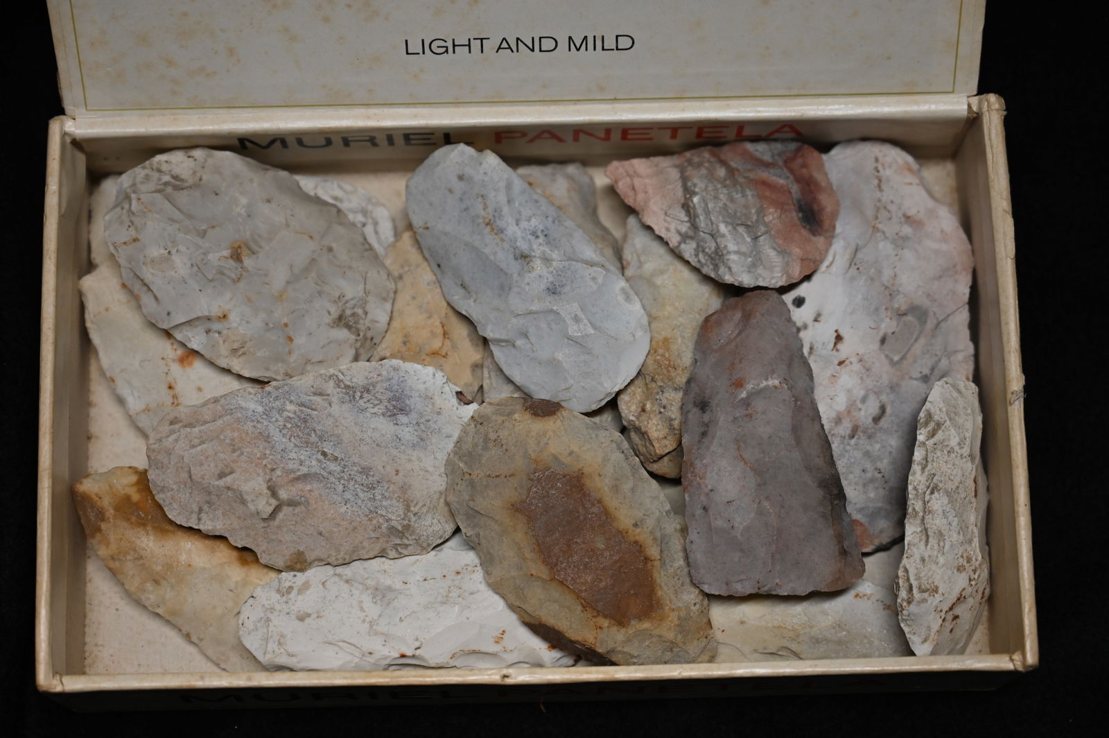 Cigar Box Full of Flint Tools.  Adzs, Celts & Scrappers found in Ralls Co. Missouri. (1 of 5)