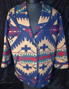 Vintage Pendleton Navajo Wool Coat Western Wear Indian Blanket Jacket Knockabout: Vintage Pendleton Navajo Coat Western Wear Indian Blanket Jacket. Pendleton Woolen Mills 1990's in Mint or Near Mint condition. Size Medium. Maintained as a collectible.