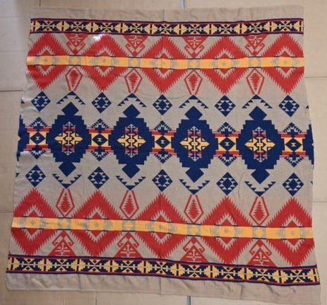 68 1/8" W x 70 1/2" L Beacon Camp Blanket Early 1900's (1 of 12)