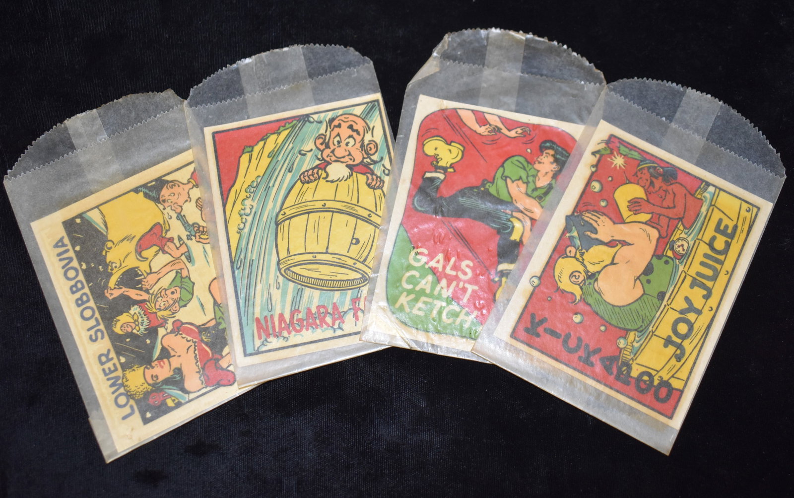 4 VINTAGE LI'L ABNER 1951 SOUVENIR TRAVEL DECAL COMIC NOVELTY ORIGINALs (1 of 4)