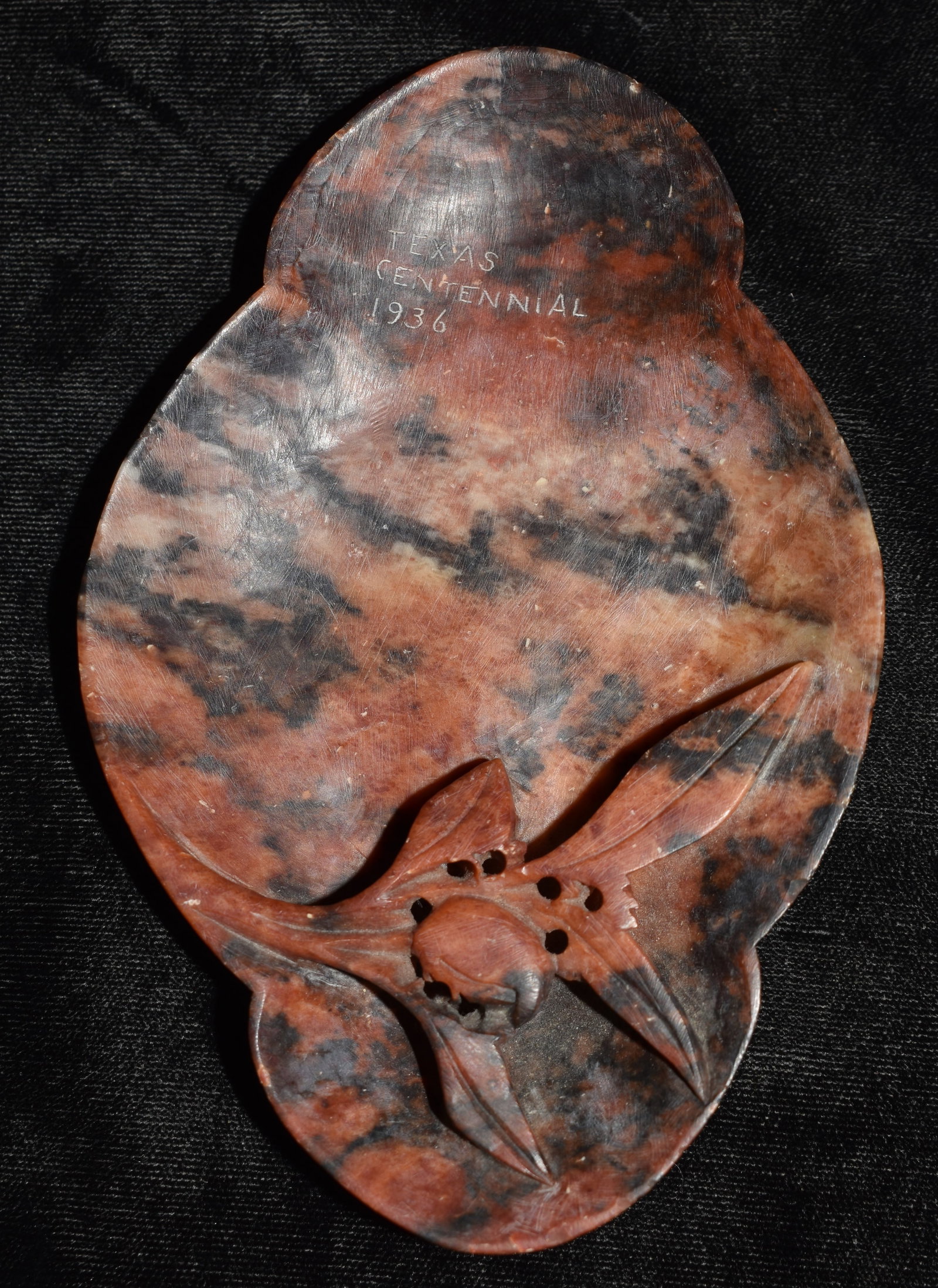 Vintage Hand Carved Soapstone Brush Washer or Trinket Tray (1 of 5)