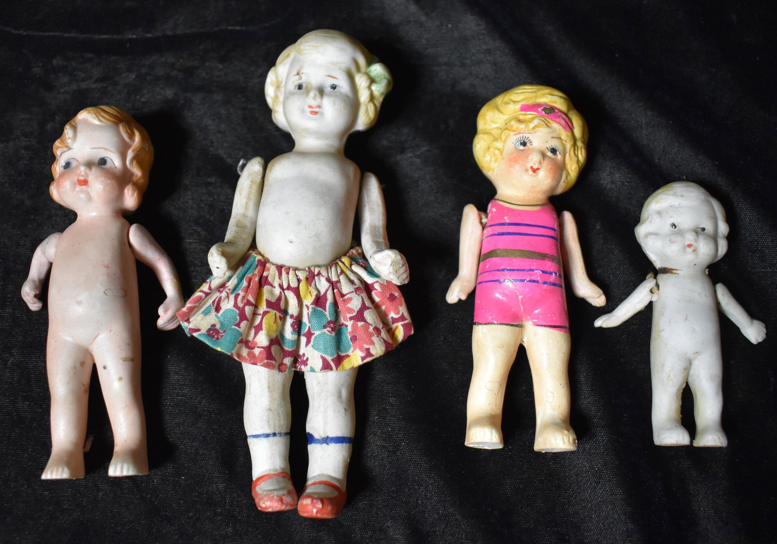 Collection of 4 Early Century Bisque Dolls Made in Japan 1921 to 1947 (1 of 4)