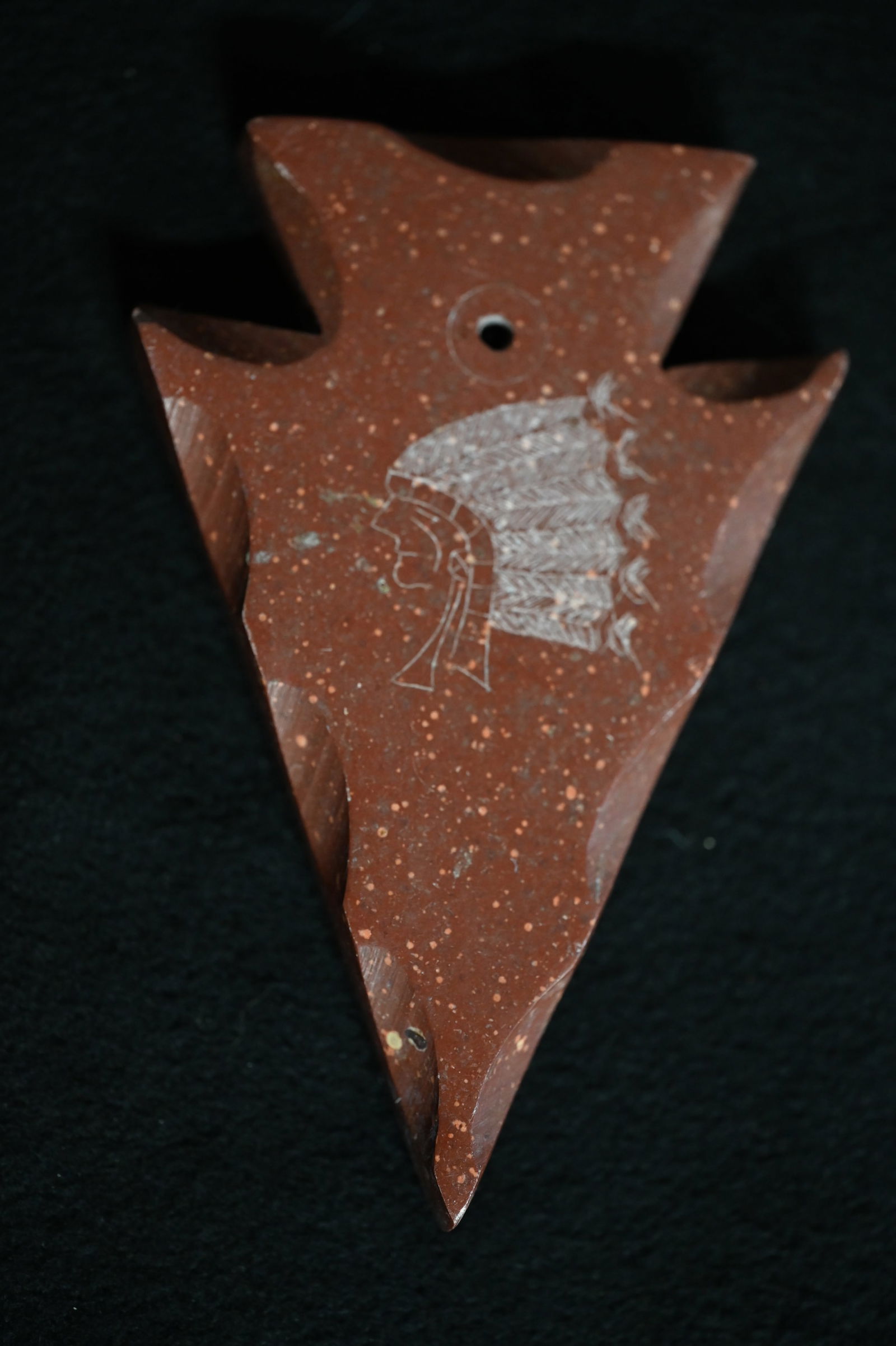 Tourist Trade Catlinite Pipestone Arrowhead Indian Made 5 1/4" Long.  Late 1900's gift shop item. (1 of 5)