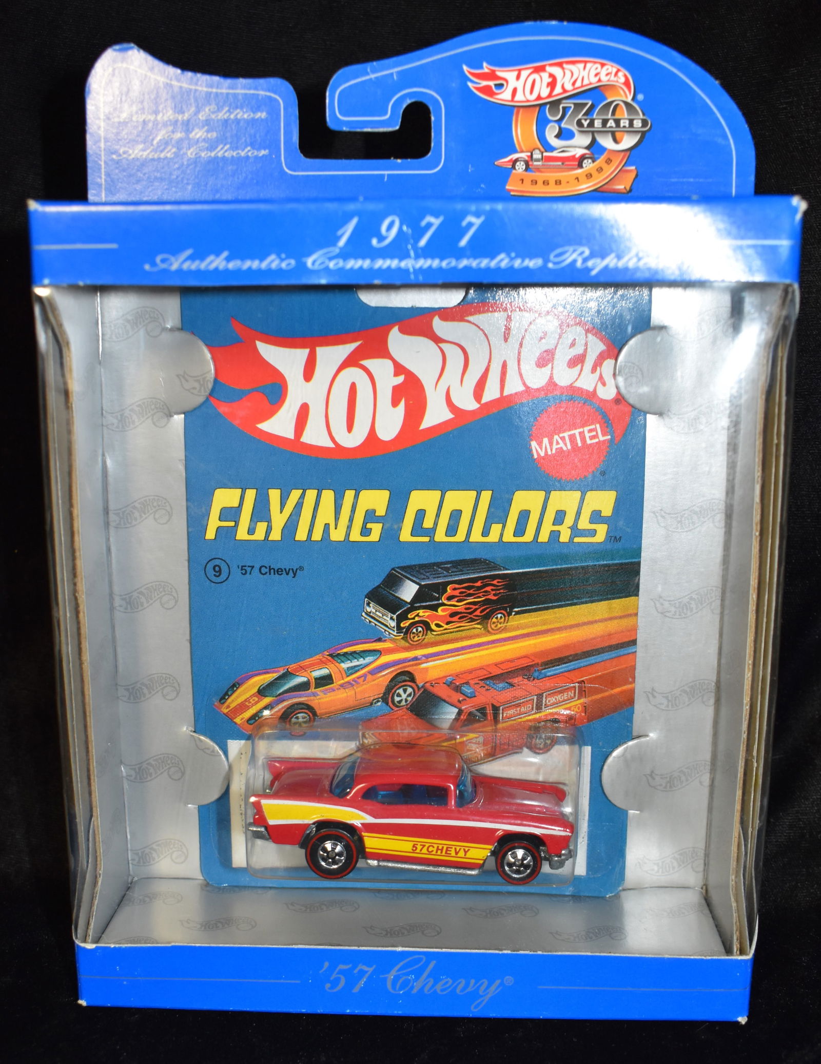 Hot Wheels '57 Chevy Flying Colors 1997 Commemorative Replica 30 Yrs 1968-1998 (1 of 2)