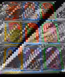 2002 Star Wars Attack of the Clones Trading Cards (some are silver foil and prismatic): 2002 Star Wars Attack of the Clones Trading Cards Binder has 92 Cards with 4 being prismatic cards and 7 silver cards.