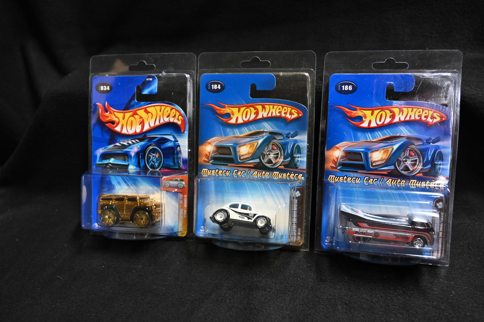 3 Hot Wheels 2014 Mystery Cars #186 Customized VW Drag Truck, #184 VW Bug, & First Editions Blings (1 of 4)