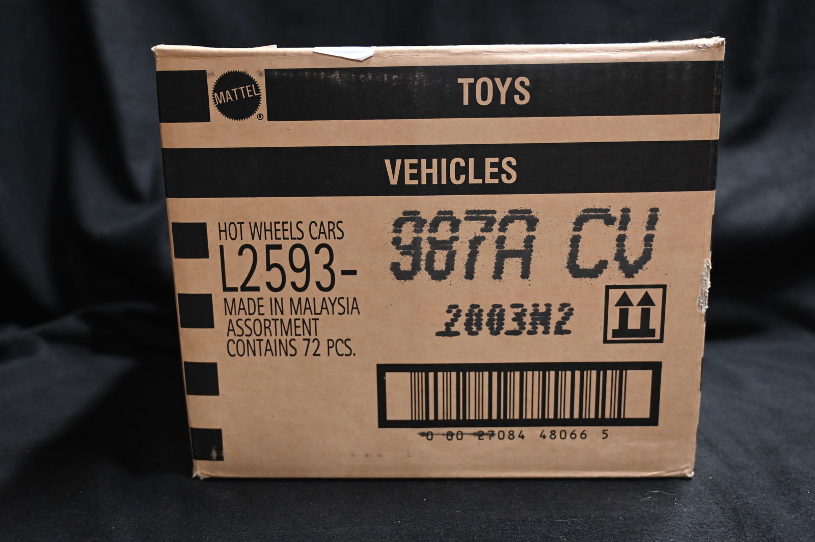 Hot Wheels 72 Cars Assortment Box by Mattel: Mattel Hot Wheels Assortment contains 72 cars. We use a stock photo of an open box as reference to what's in the box. The cars in the photo are not the exact cars in the box. All cars are brand new an