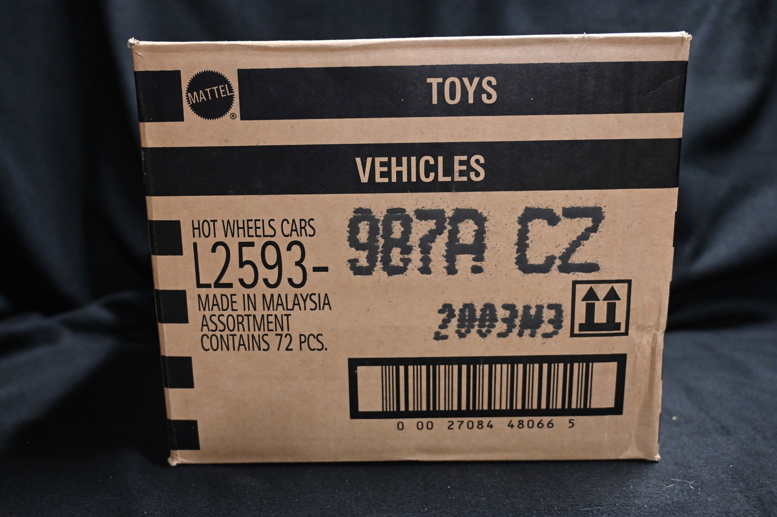 Hot Wheels 72 Cars Assortment Box by Mattel: Mattel Hot Wheels Assortment contains 72 cars. We use a stock photo of an open box as reference to what's in the box. The cars in the photo are not the exact cars in the box. All cars are brand new an