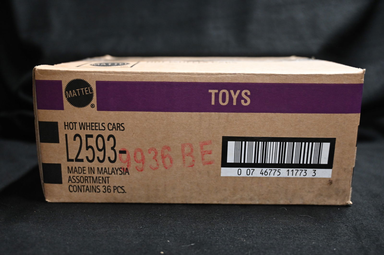 Hot Wheels 36 Cars Assortment Box by Mattel: Mattel Hot Wheels Assortment contains 36 cars. We use a stock photo of an open box as reference to what's in the box. The cars in the photo are not the exact cars in the box. All cars are brand new an