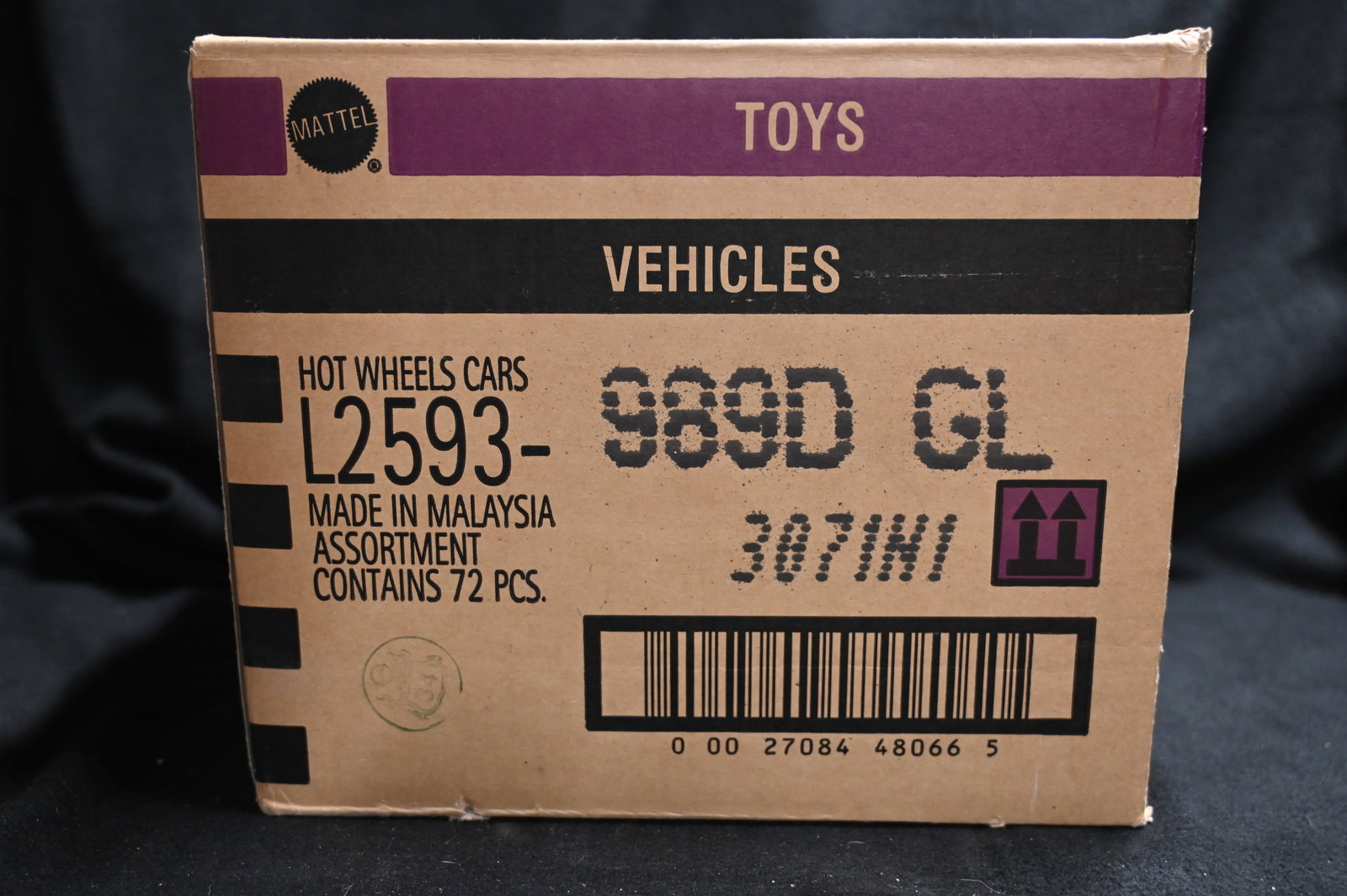 Hot Wheels 72 Cars Assortment Box by Mattel: Mattel Hot Wheels Assortment contains 72 cars. We use a stock photo of an open box as reference to what's in the box. The cars in the photo are not the exact cars in the box. All cars are brand new an