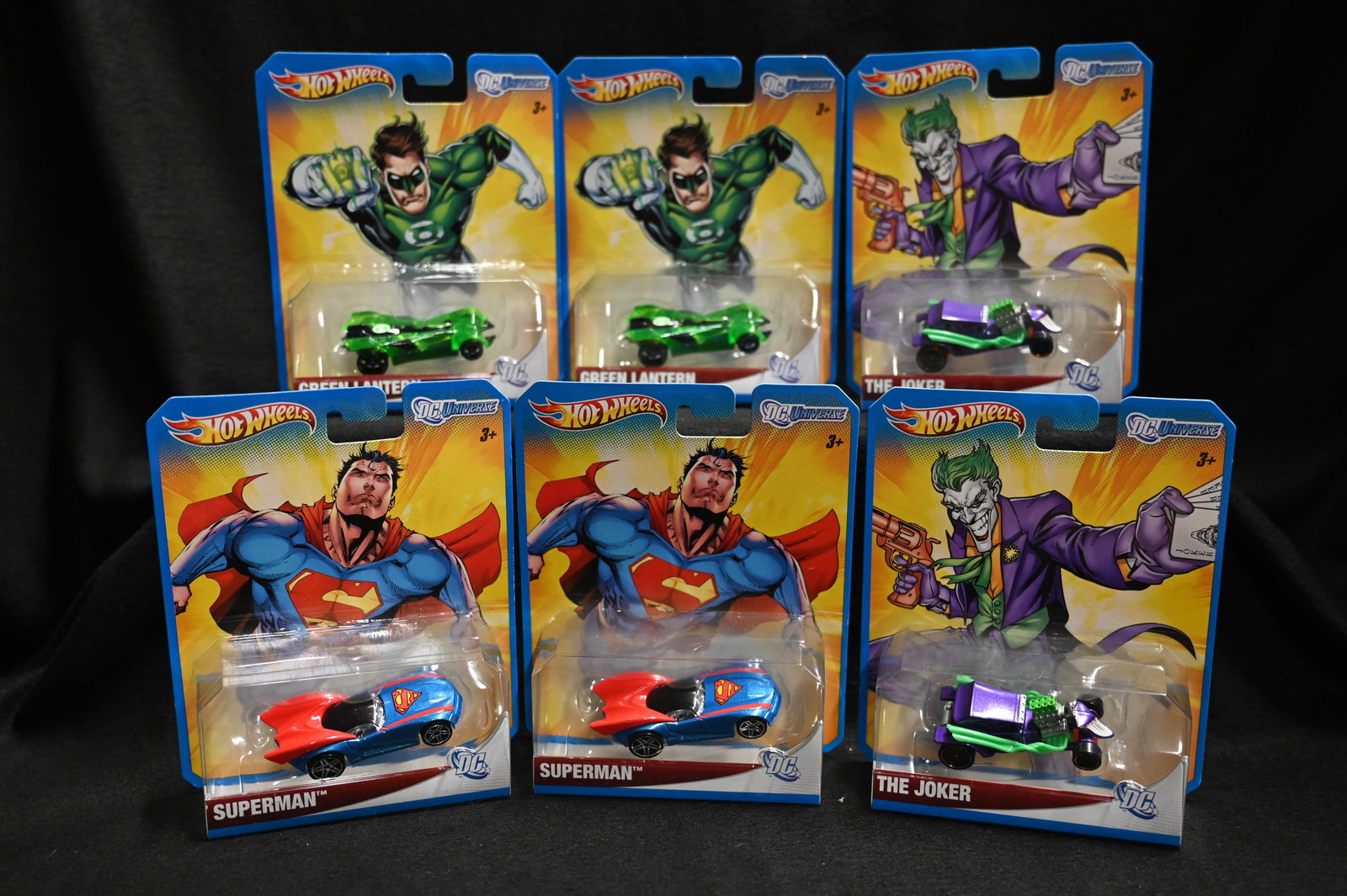 2011 Hot Wheels 2 DC Universe Complete Sets.  Includes 2 Green Lantern, 2 Superman, & 2 The Joker. (1 of 6)