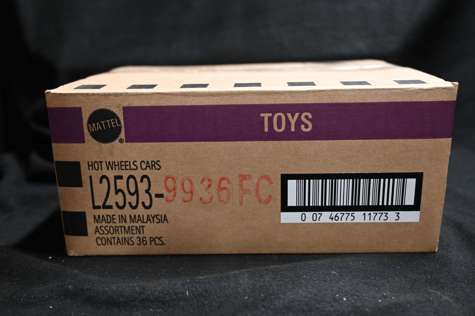 Hot Wheels 36 Cars Assortment Box by Mattel: Mattel Hot Wheels Assortment contains 36 cars. We use a stock photo of an open box as reference to what's in the box. The cars in the photo are not the exact cars in the box. All cars are brand new an