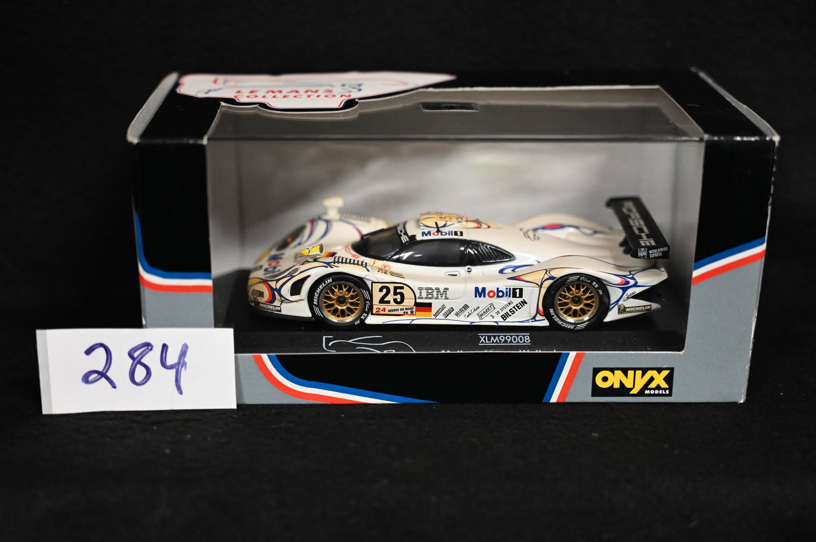 Onyx 1998 Porche 911 GT1 Mobil #25FIA Le Mans 1:43 Scale Die Cast Car.  The car and box are in brand (1 of 6)