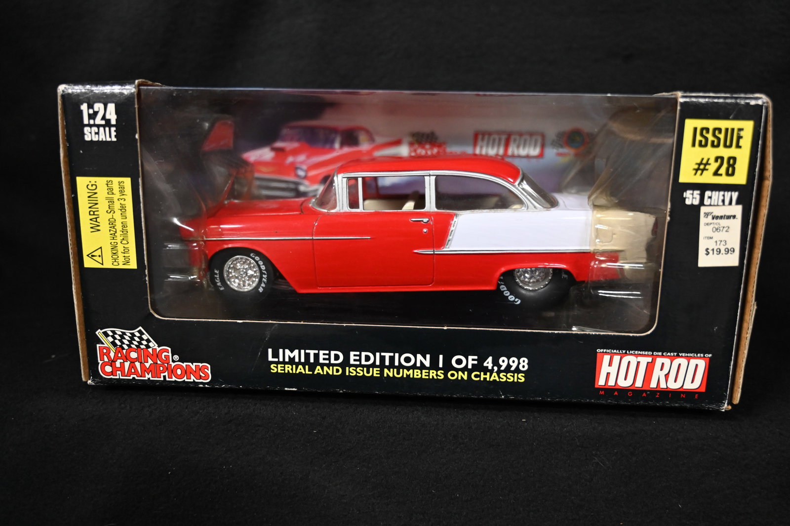 1996 Racing Champions '55 Chevy Limited Edition 1 of 4,998 Hot Rod 1:24 Scale.: 1996 Racing Champions '55 Chevy Limited Edition 1 of 4,998 Hot Rod 1:24 Scale.