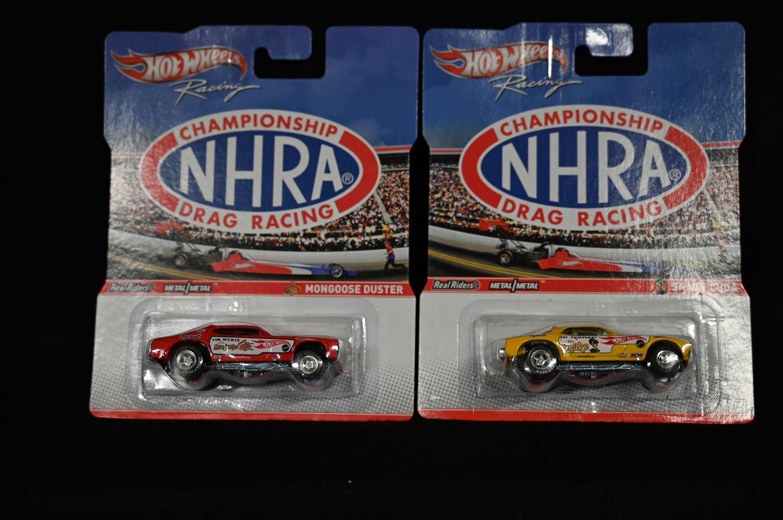 2011 Hot Wheels Racing NHRA Drag Racing Snake Cuda and Mongoose Duster brand new in the original (1 of 5)