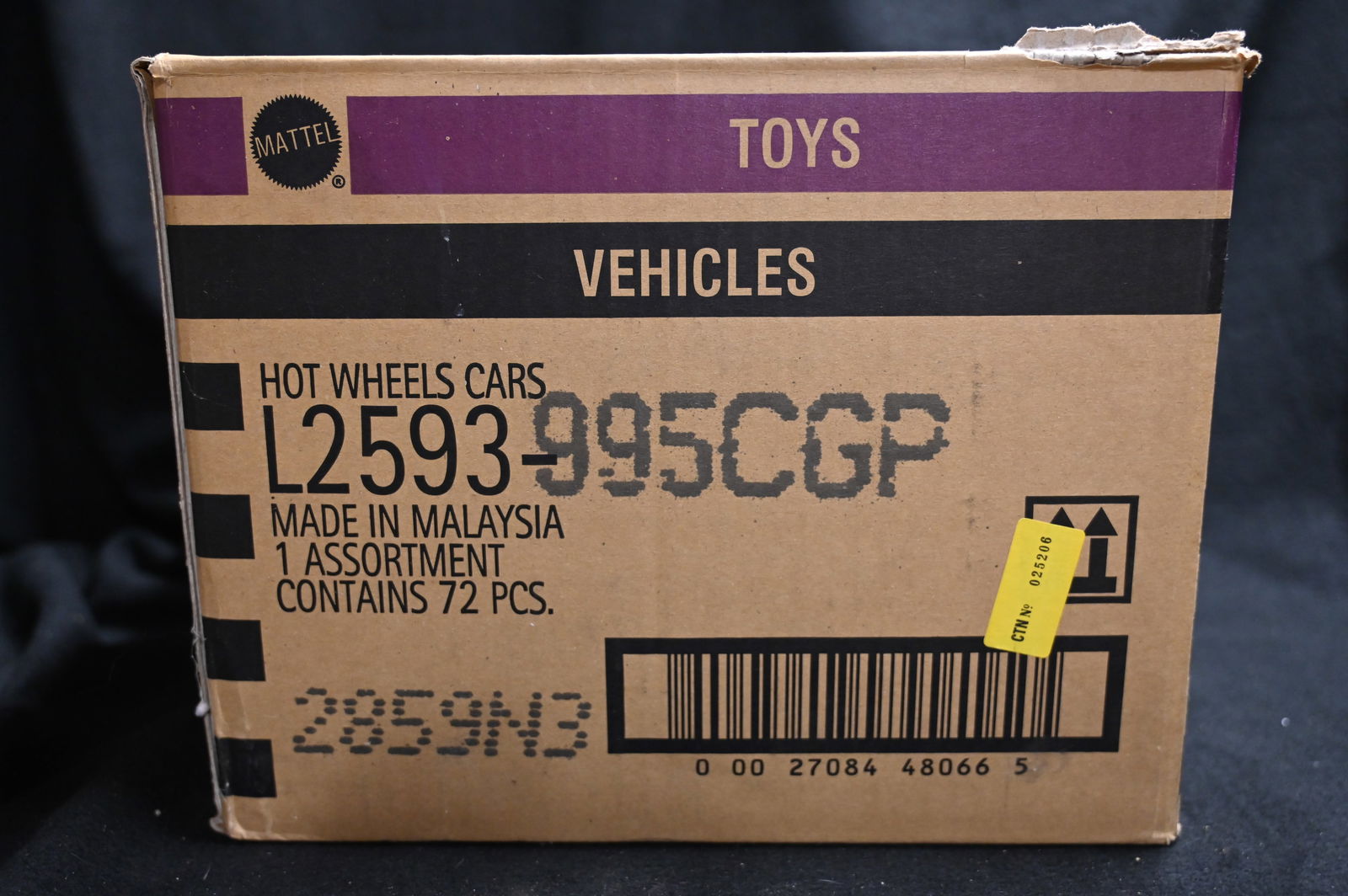 Hot Wheels 72 Cars Assortment Box by Mattel: Mattel Hot Wheels Assortment contains 72 cars. We use a stock photo of an open box as reference to what's in the box. The cars in the photo are not the exact cars in the box. All cars are brand new an