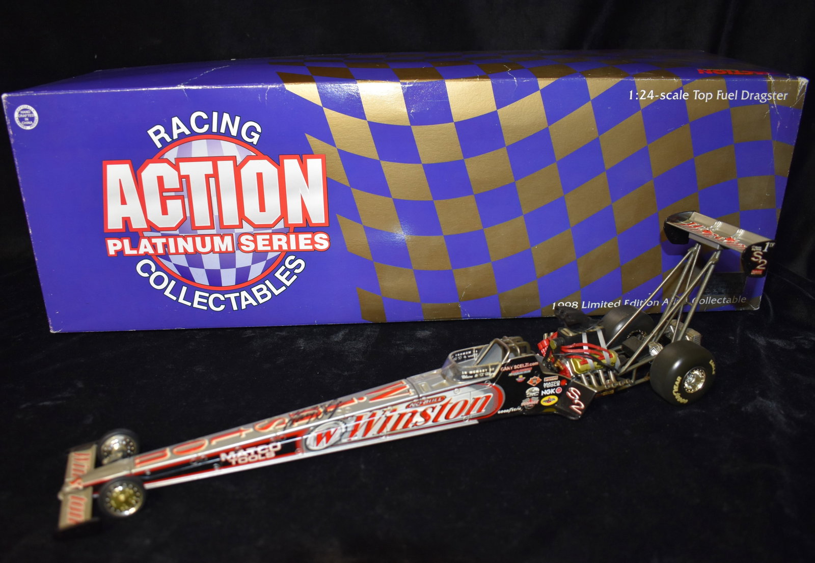 Autographed Gary Scelzi Action 1:24 NHRA Winston Top Fuel Dragster Diecast HTF: Autographed Gary Scelzi Action 1:24 NHRA Winston Top Fuel Dragster Diecast HTF New Paint Scheme ARC 1 of 4008. Hard car to find with signature. SIGNED by GARY SCELZI. Excellent condition with its orig