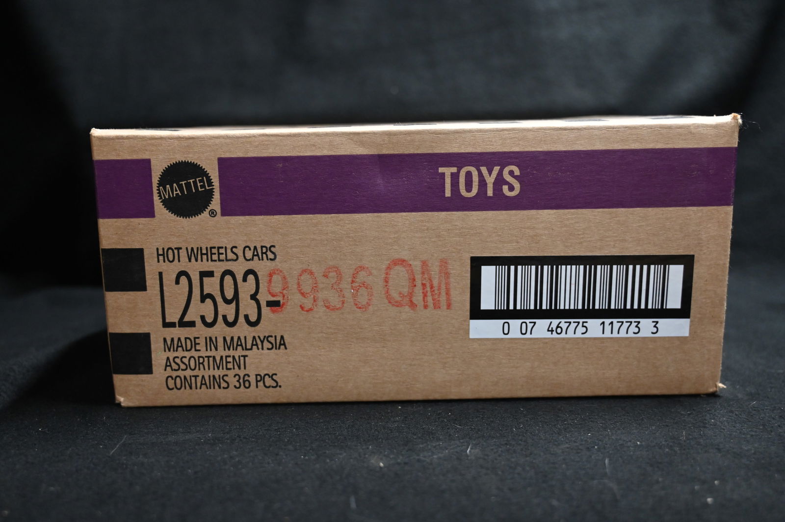 Hot Wheels 36 Cars Assortment Box by Mattel: Mattel Hot Wheels Assortment contains 36 cars. We use a stock photo of an open box as reference to what's in the box. The cars in the photo are not the exact cars in the box. All cars are brand new an