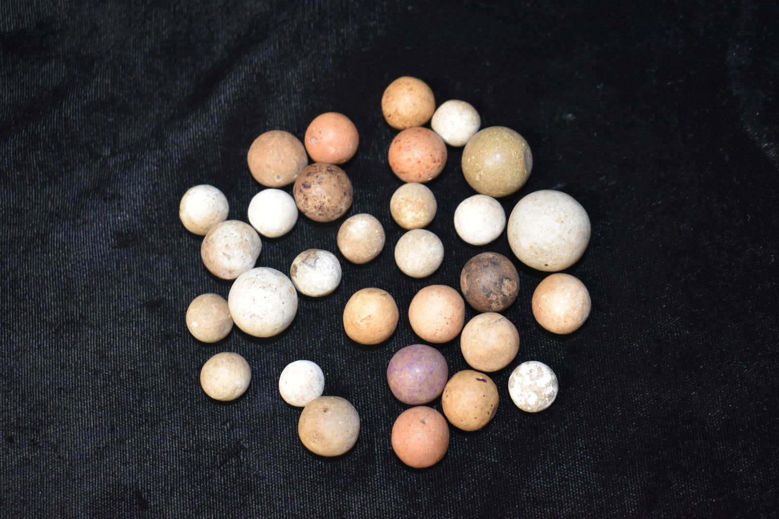 30+ Clay Marbles from the Civil War Era and Earlier (1 of 3)