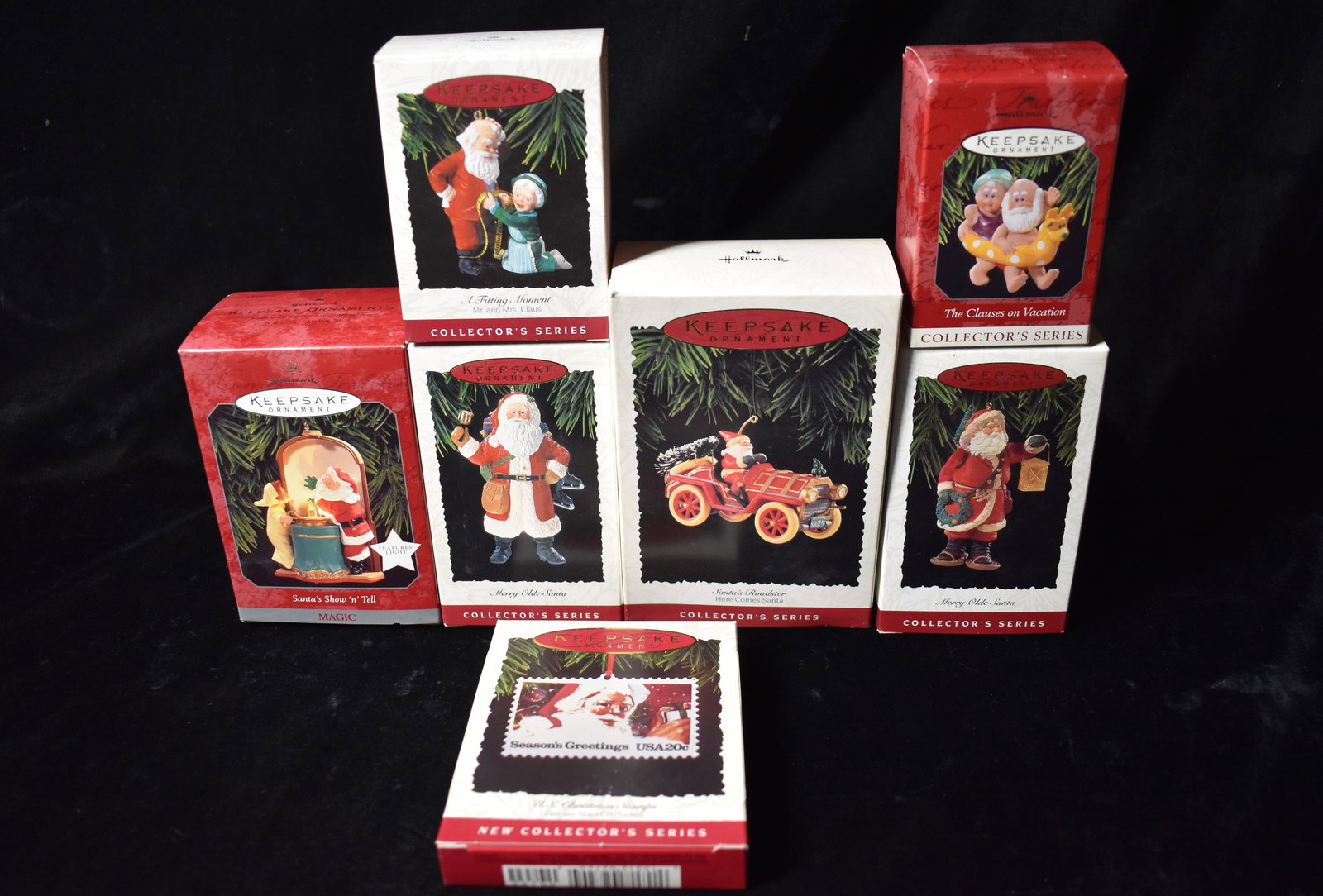 Vintage Collection of 7 Santa Hallmark Keepsake Christmas Ornaments (1 of 6)