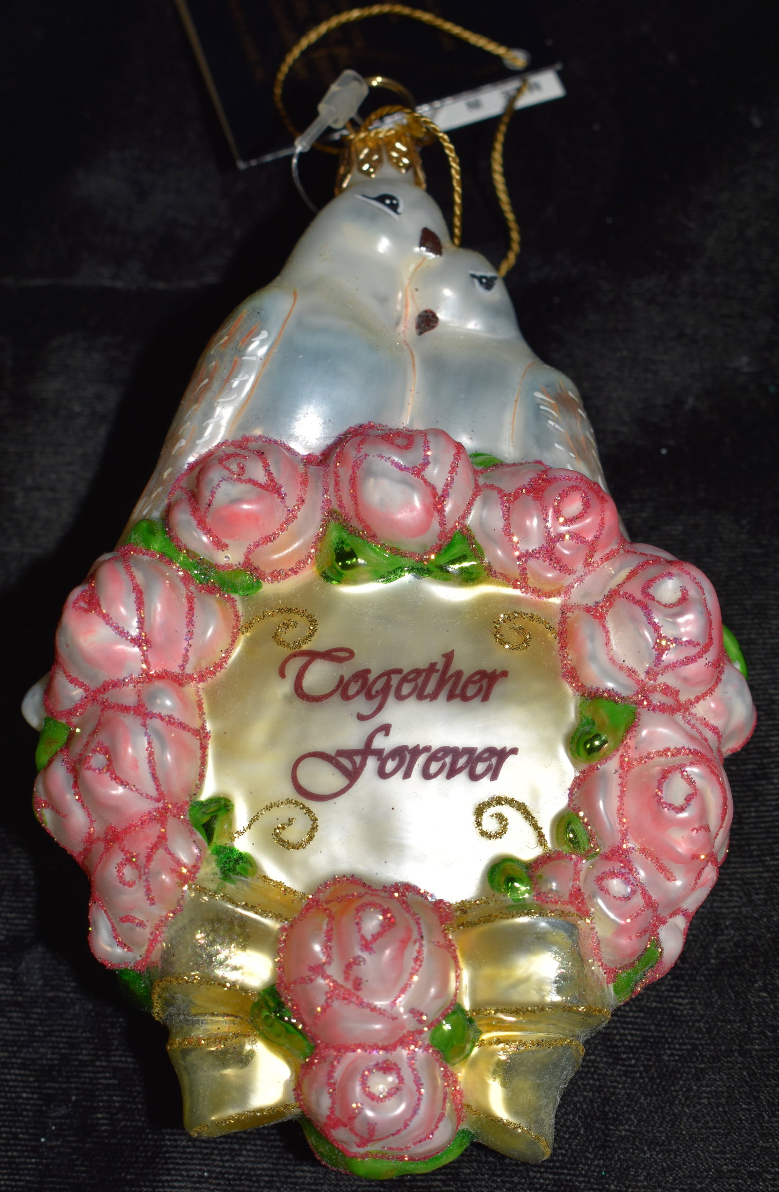 Vintage 6" Kurt S Adler Together Forever Christmas Ornament: Vintage 6" Kurt S Adler Together Forever Christmas Ornament. 1990's in excellent (like new) condition w/ original price tag. From the Polonaise Collection. Made in Poland by Komozja. Hand Blown Glass 