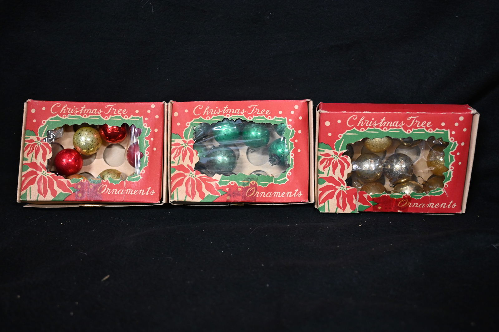 3 Boxes Of 1930s Mercury Glass Christmas Bulbs Ornaments JIS Z Made in Japan. (1 of 7)