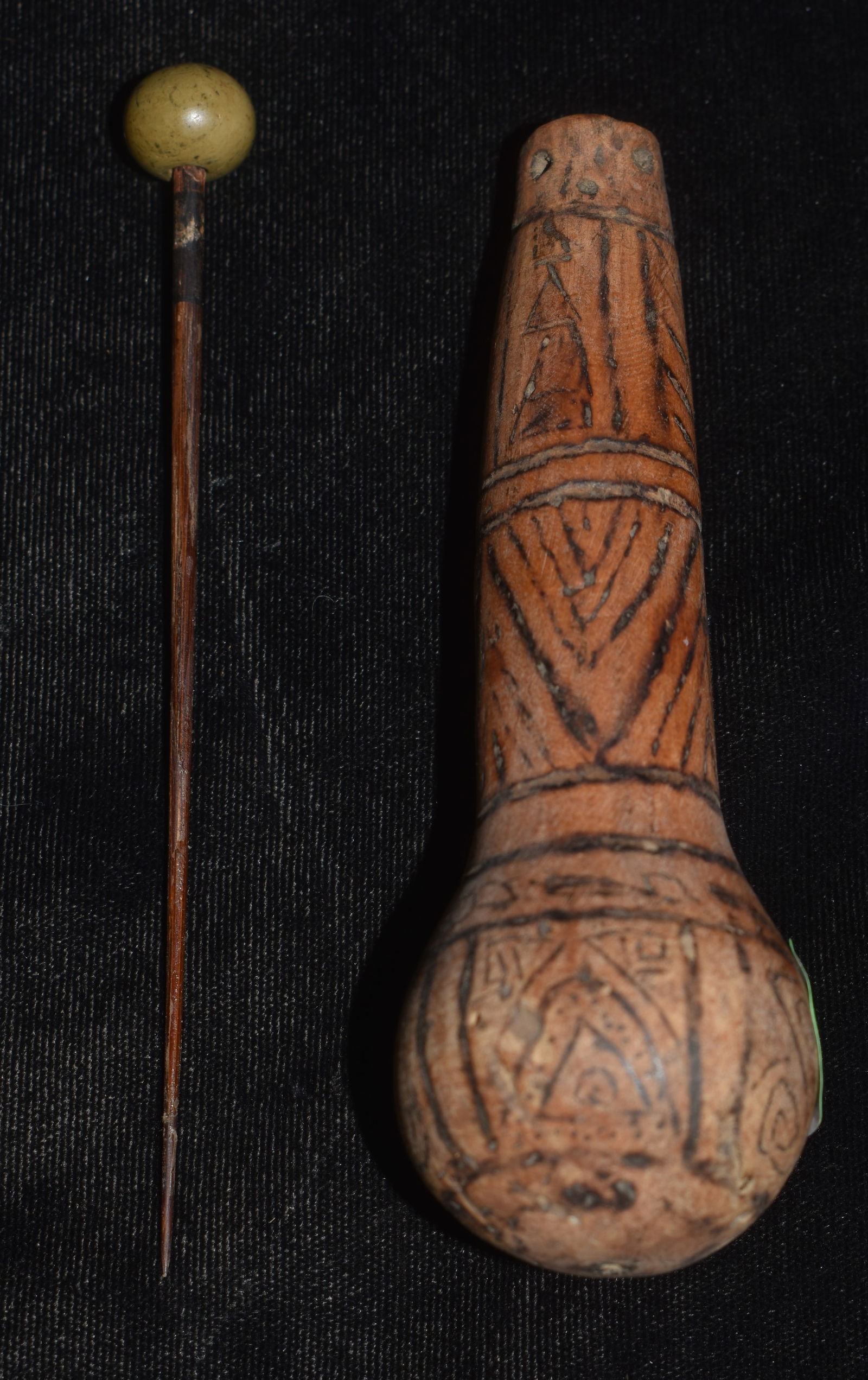 4 3/4" Primitive Native South American Tattoo Bottle and Needle (1 of 8)