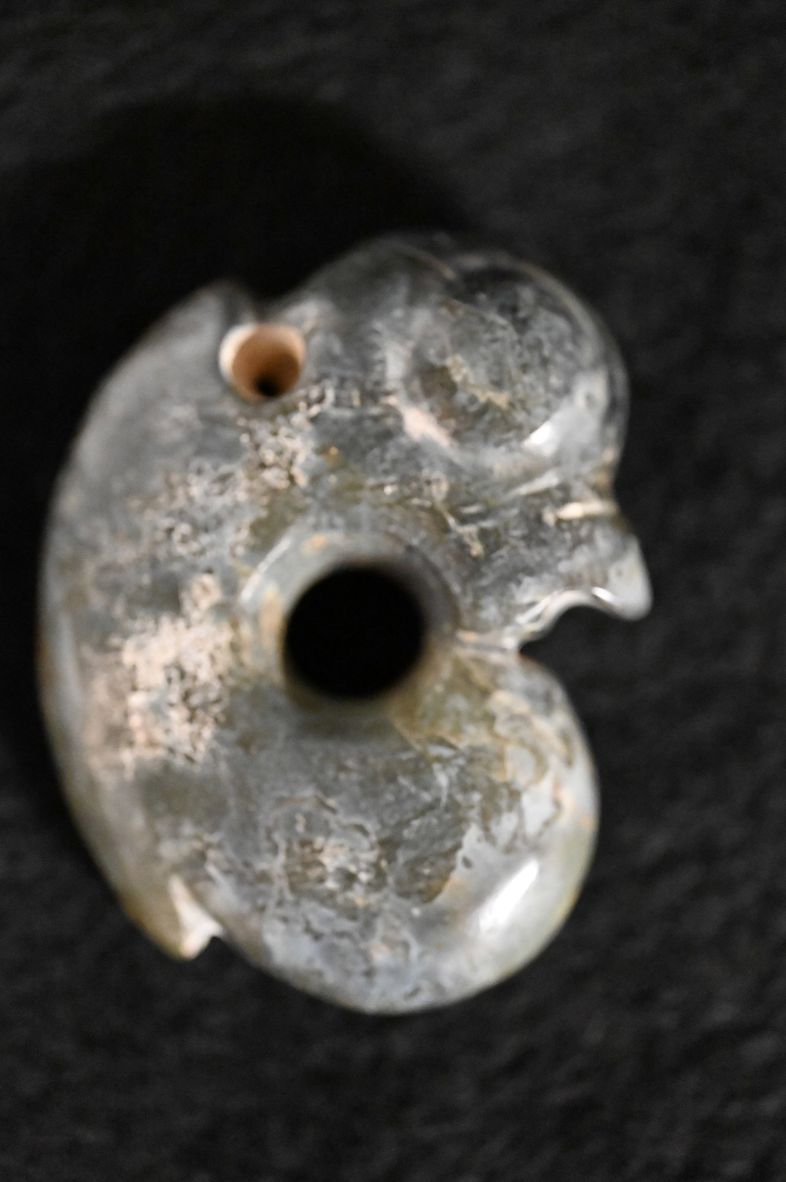 2 7/16' Green Jade Pig Dragon Pendant Found in China. Approx. 2000 B.C.: 2 7/16' Green Jade Pig Dragon Pendant Found in China. Approx. 2000 B.C.
