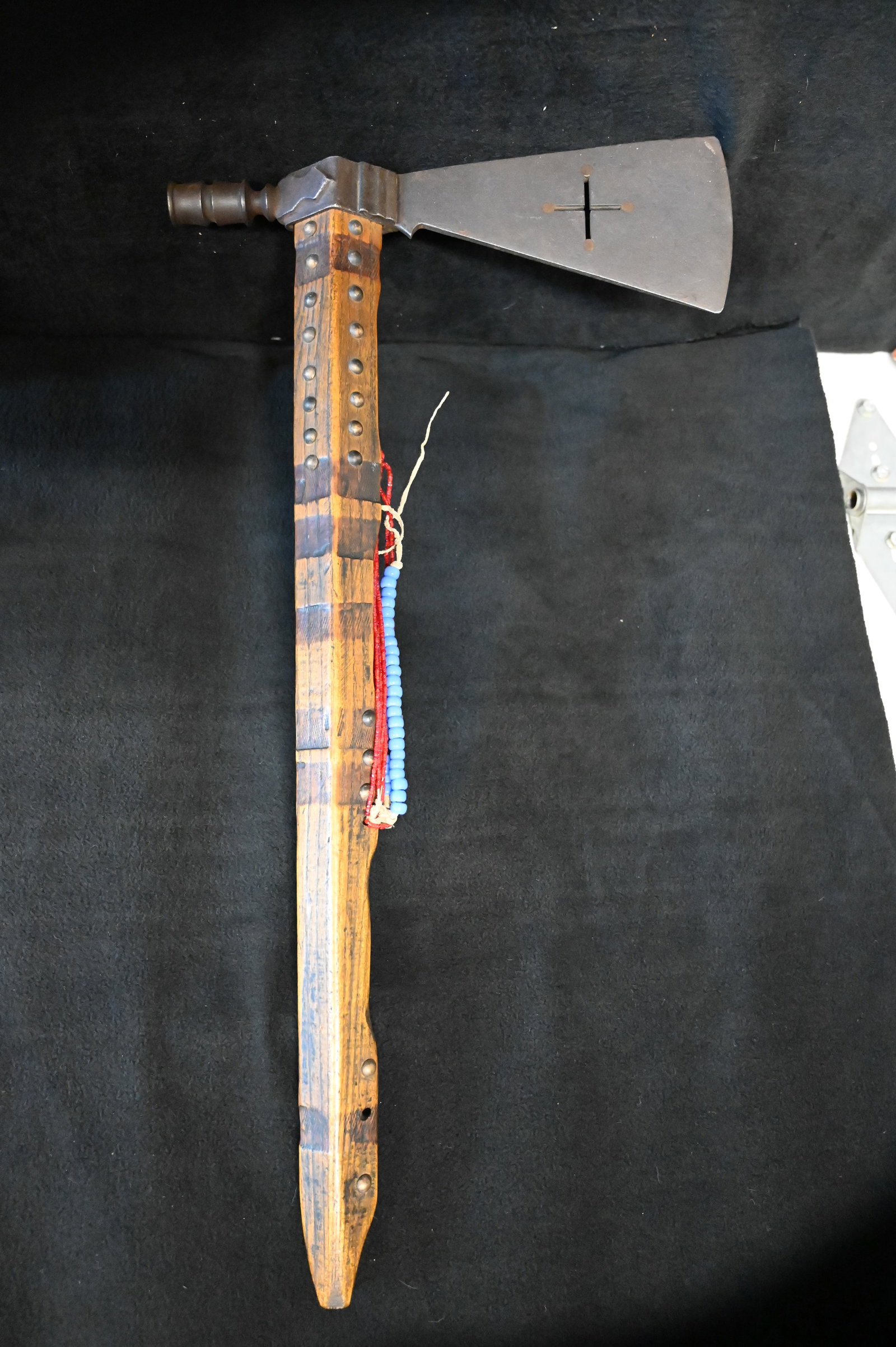 Tomahawk Pipe with Beaded Drop and Turtle Figure (1 of 10)