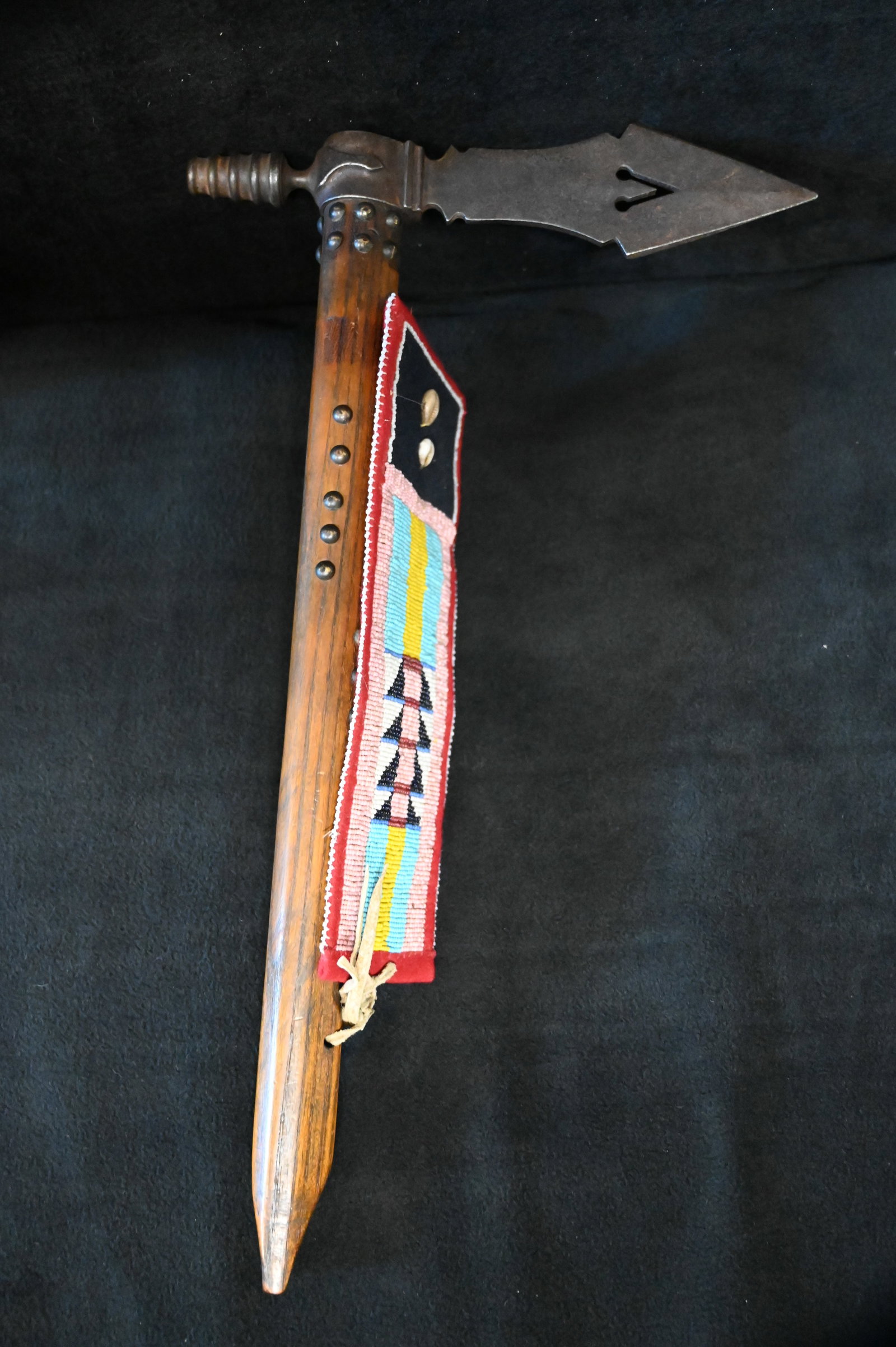 Spontoon Tomahawk Pipe With Beaded Drop (1 of 13)