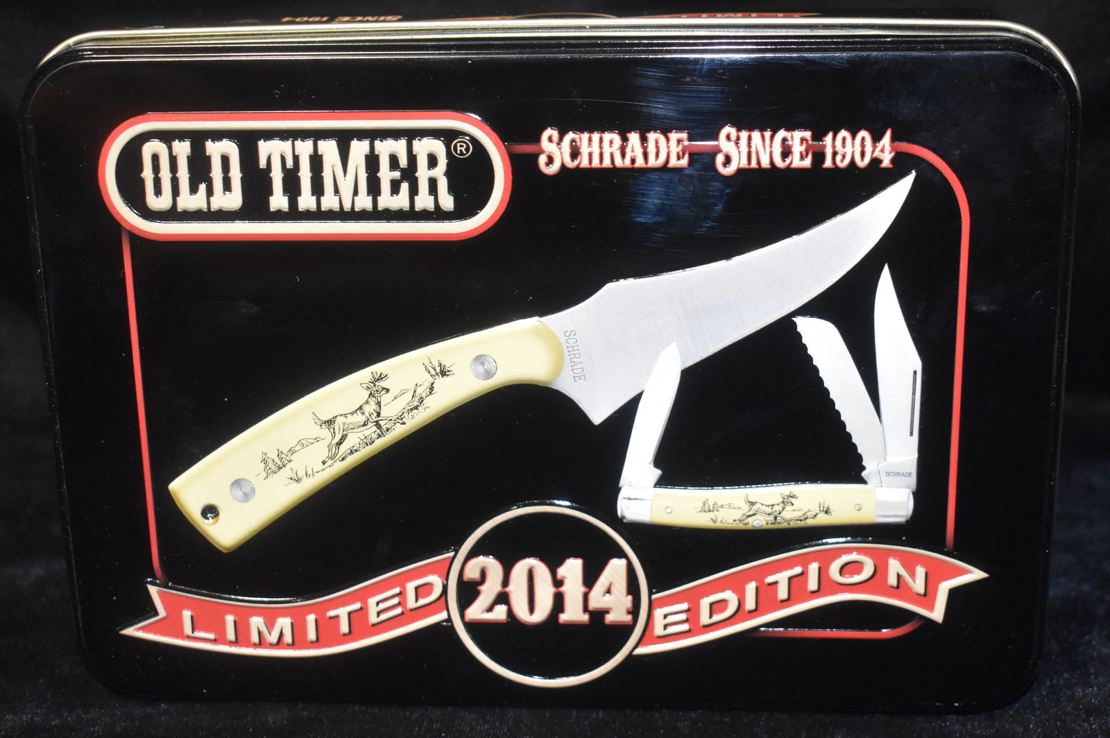 Schrade Old Timer 2014 Limited Edition Gift Tin, 890TY Blazer & 1520TY New (1 of 3)