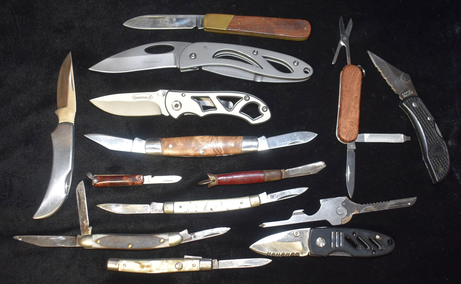 Group of 13 Old Pocket Knives Hughes, Winchester, Shefield etc. (1 of 3)