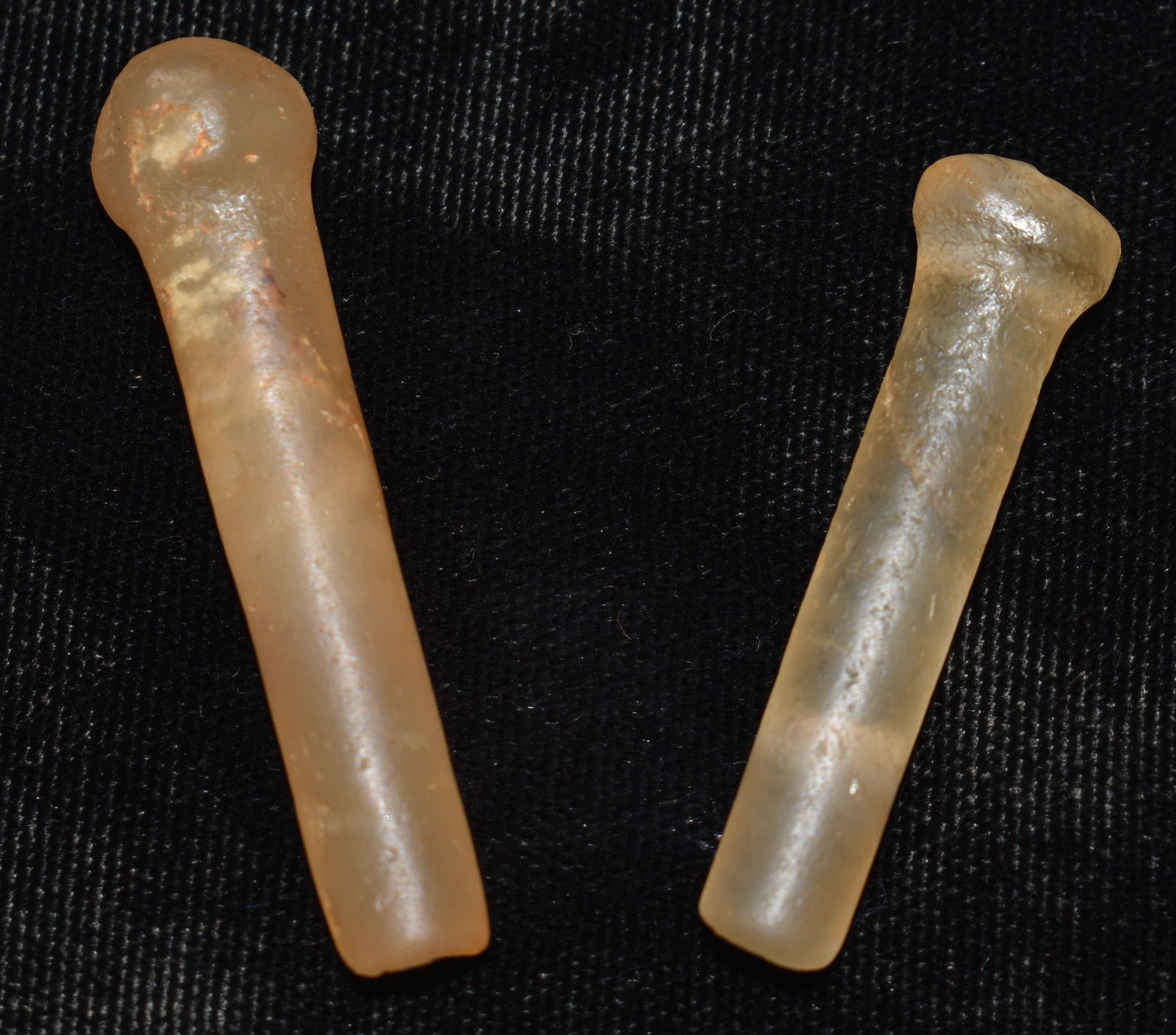 Pair of Neolithic Fused Quarts Ear Plugs found in the Sahara Desert, Africa (1 of 4)