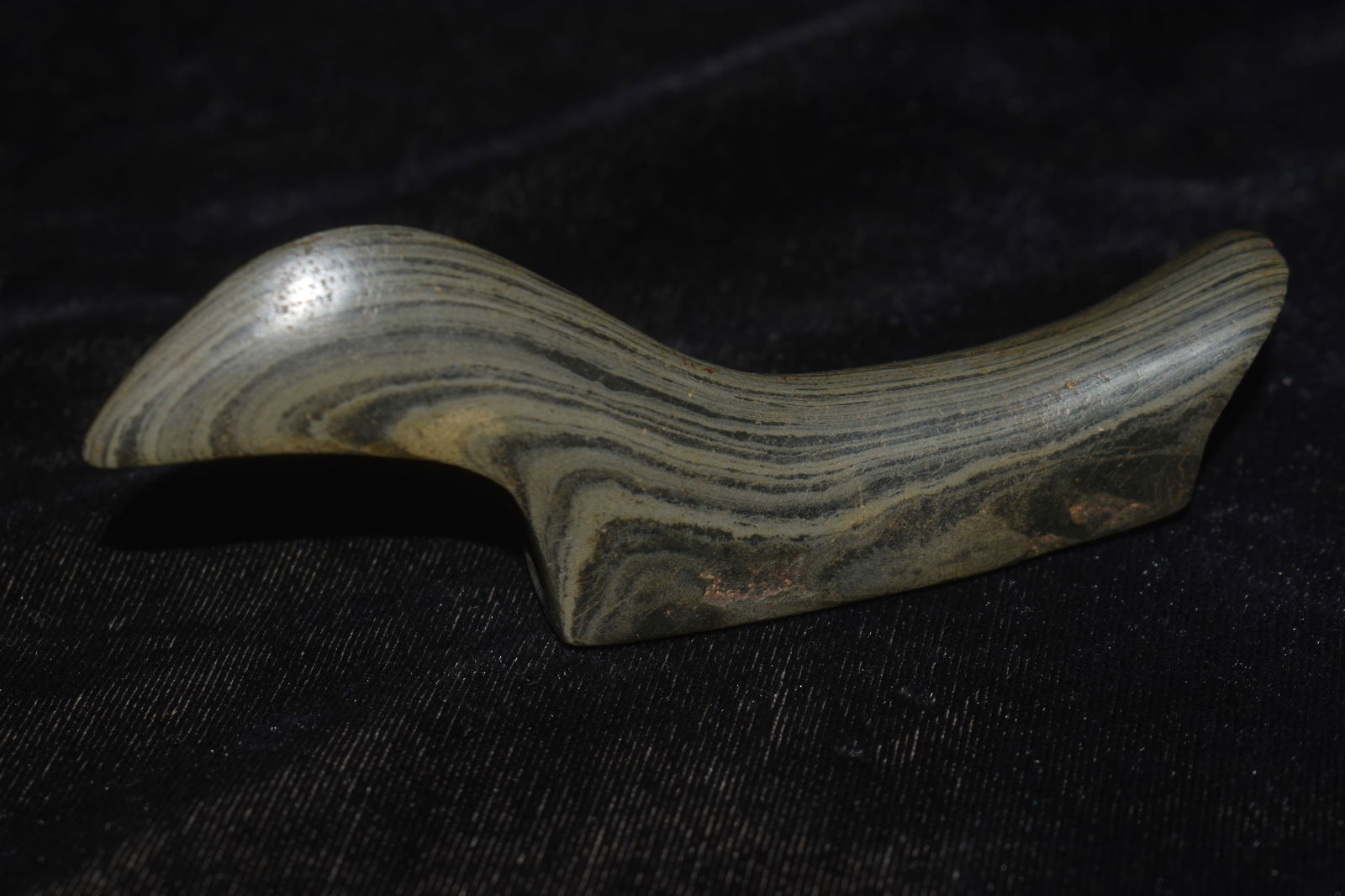4 1/4" Modern Banded Slate Birdstone w/ COA (1 of 6)