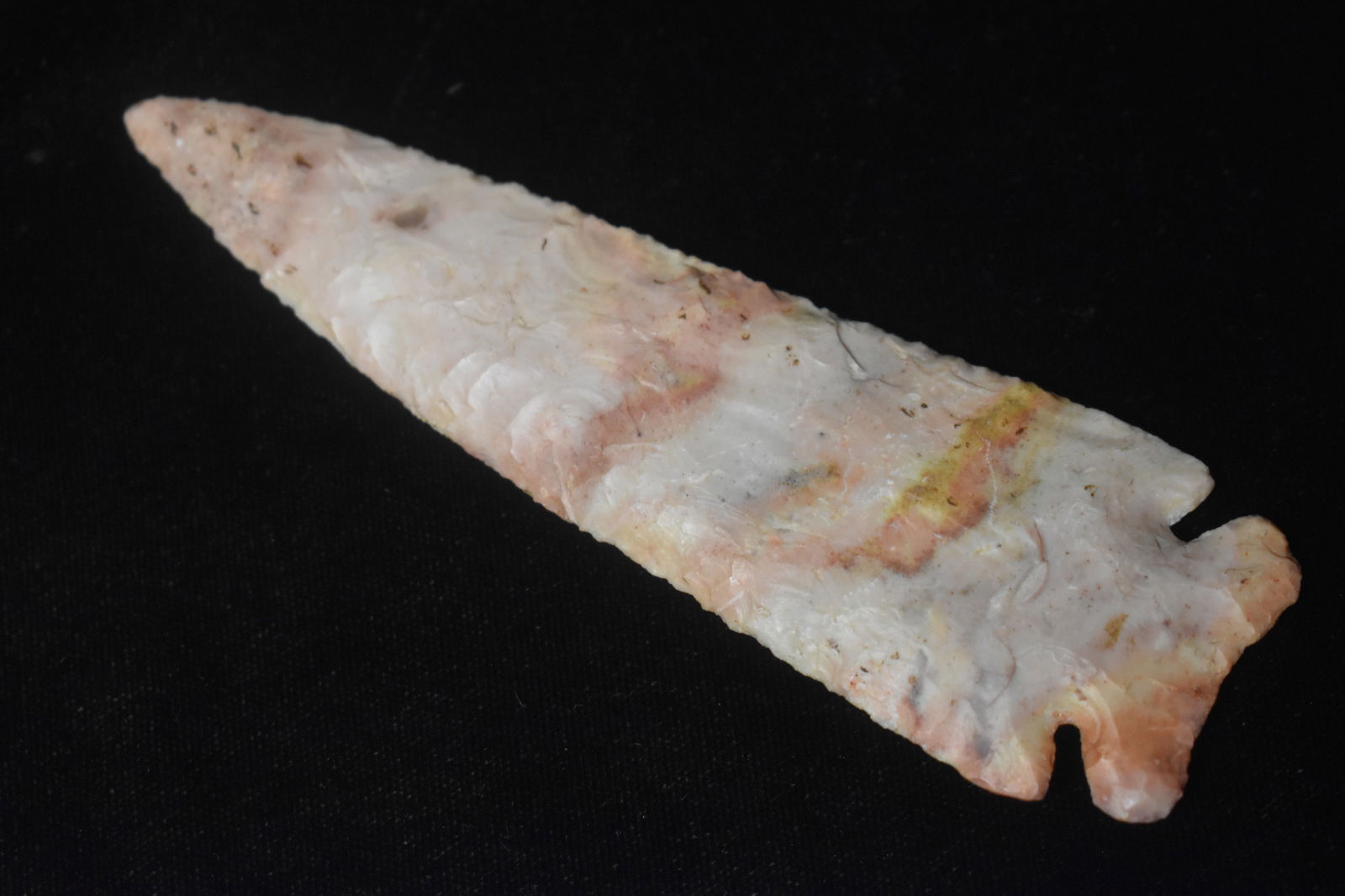 5" Colorful Modern Corner Notch Arrowhead made of Heat Treated Burlington Chert (1 of 7)