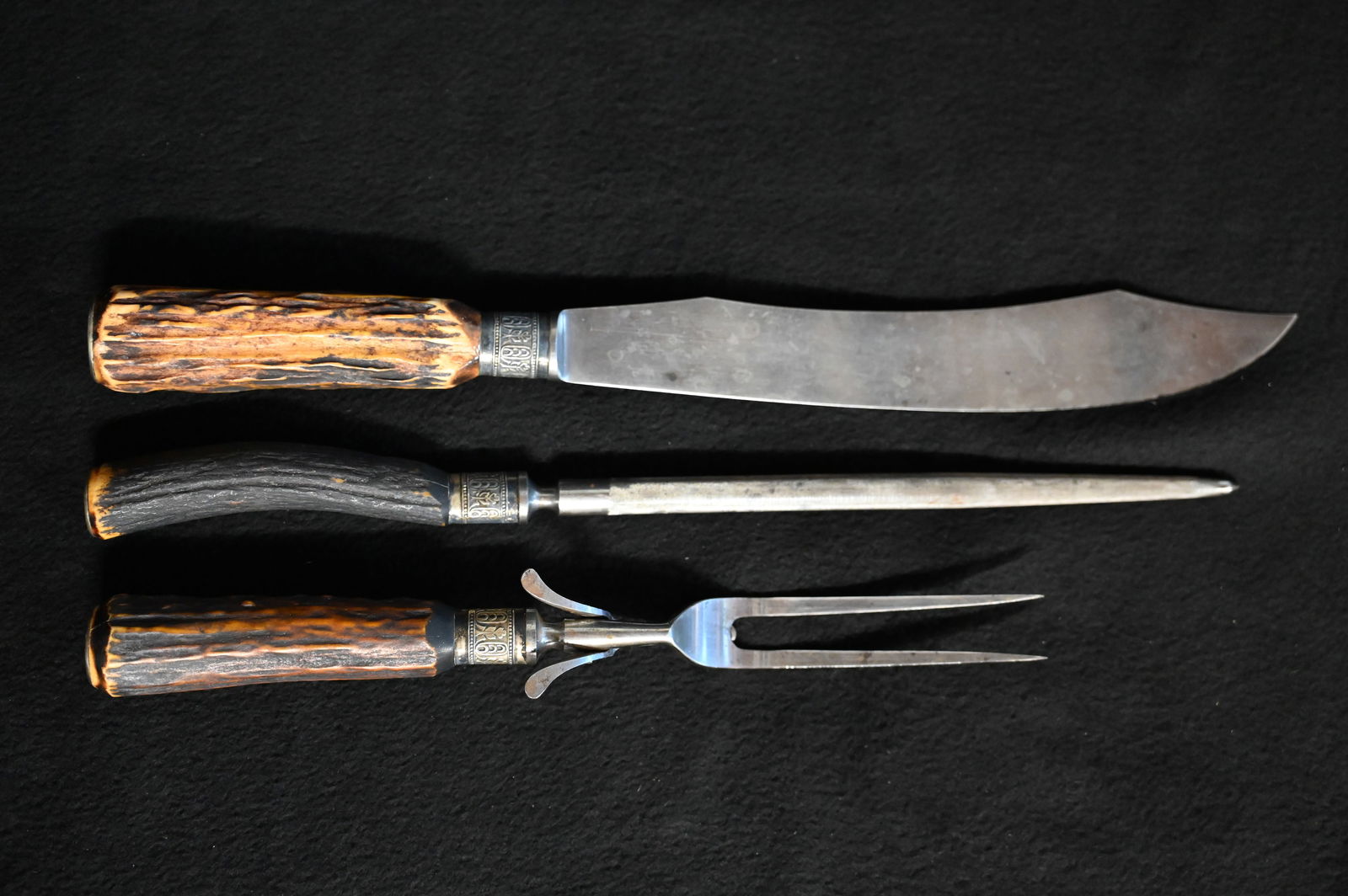 Robeson Cutlery Shuredge Carving Set of 3 Antler Handled Carving Tools. (1 of 6)