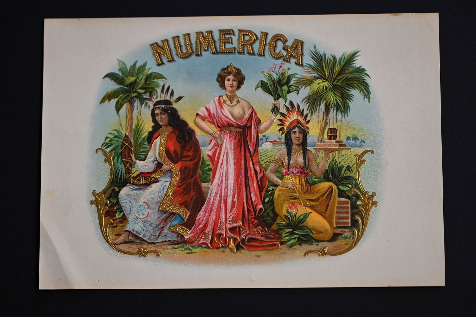Numerica Vintage Cigar Label Stone Lithograph Art Dated from the late 1800's to early 1900's. (1 of 3)