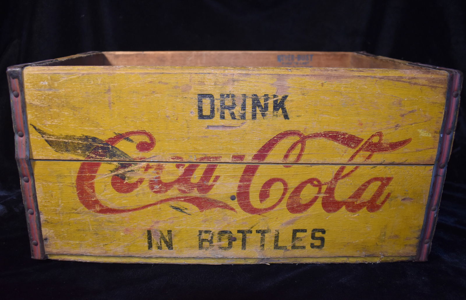 1940's to 50's Yellow & Red Tall Drink Coca-Cola Wood Crate or Box (1 of 10)