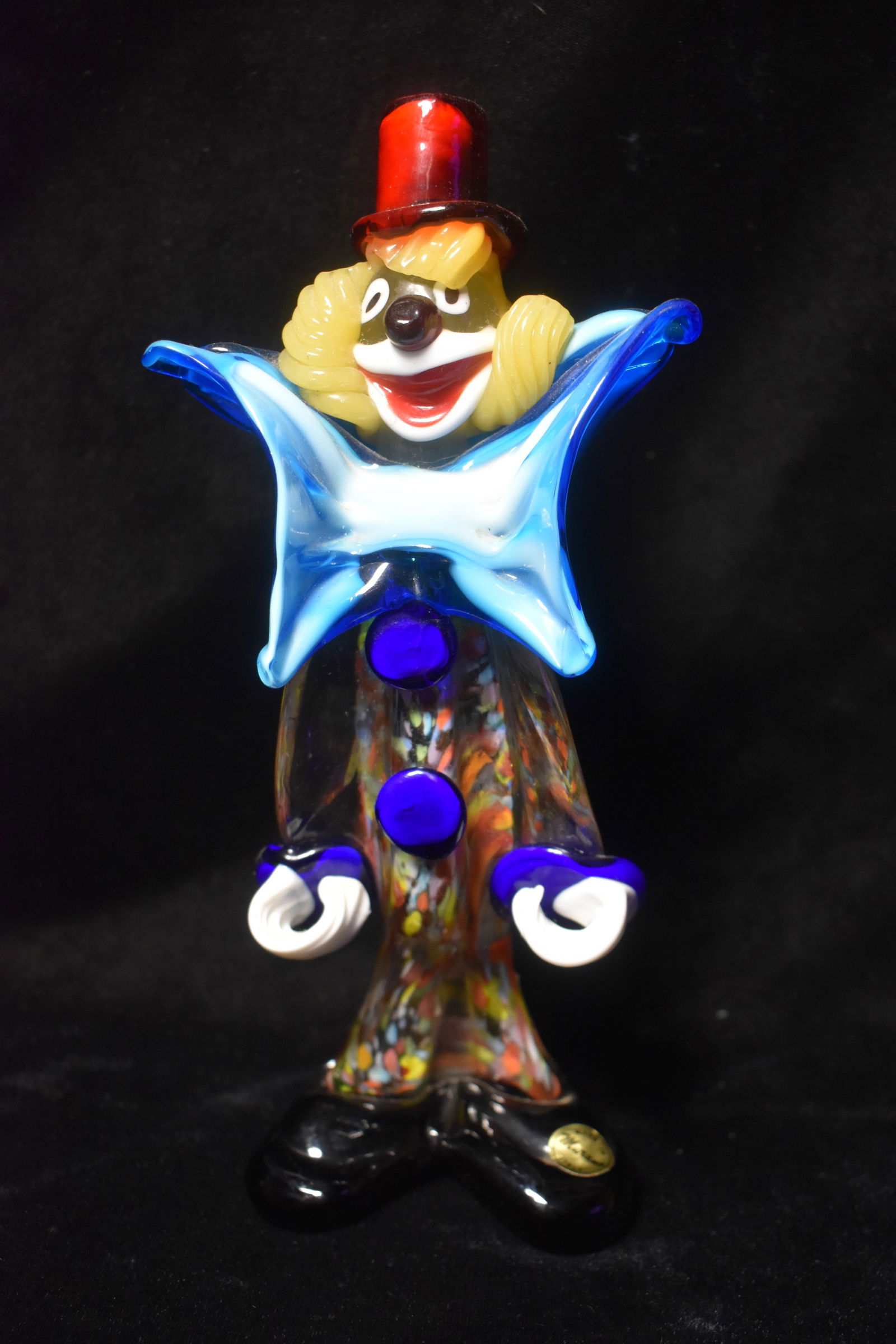 9 1/4" Venetian Murano Hand Blown Glass Clown (1 of 6)