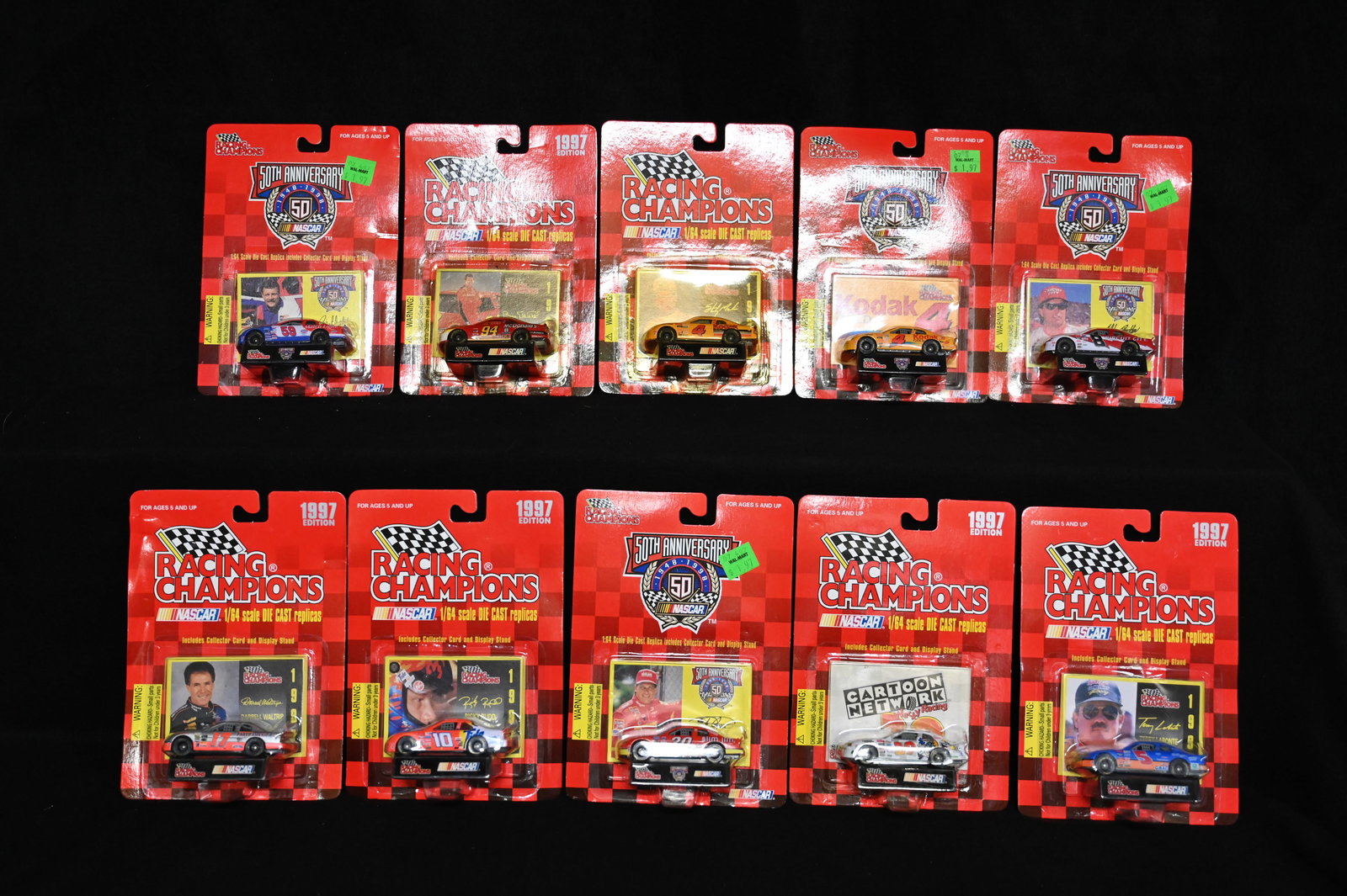 10 Racing Champions 50th Anniversary Nascar 1:64 Scale Die Cast Replica Car includes collector card (1 of 5)