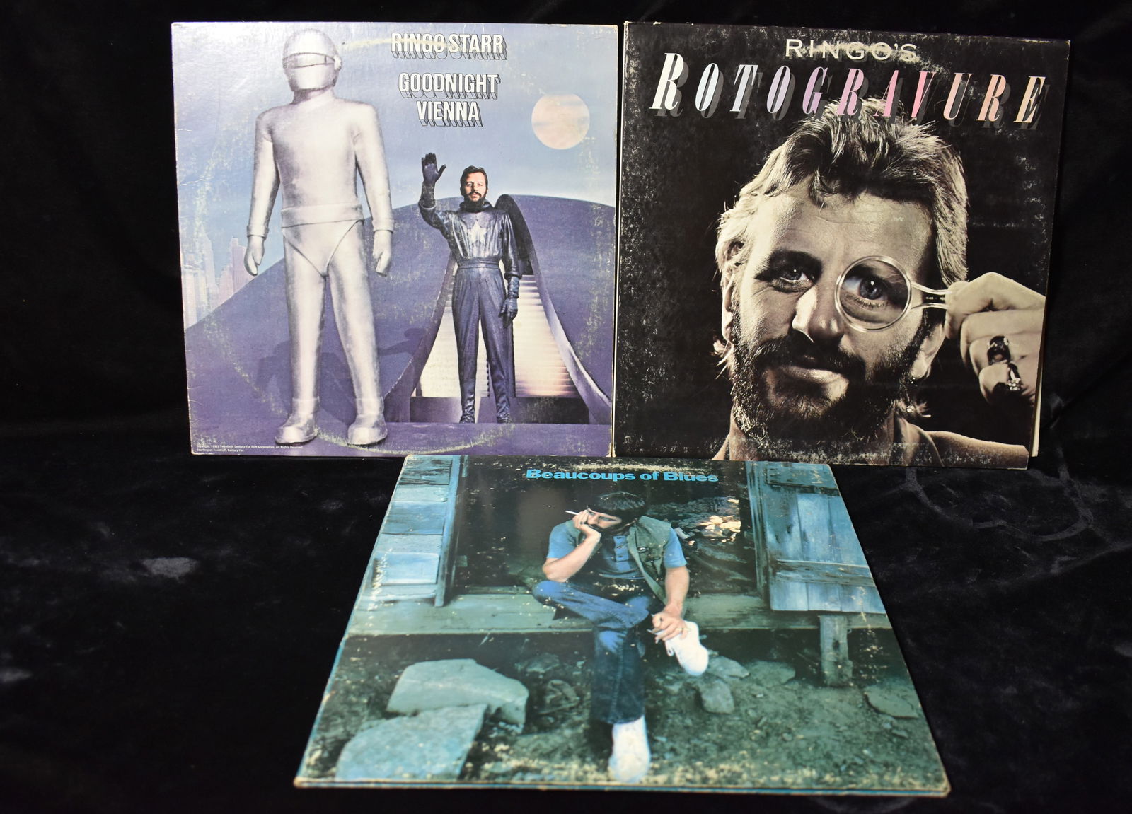 RINGO STAR 3 Albums - Rotogravure 1976, Beaucoups of Blues 1970, Goodnight Vienna 1974 (1 of 11)