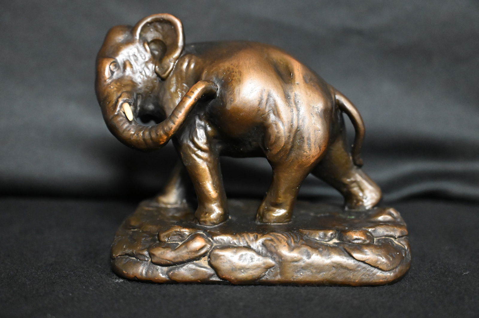 Bronze Elephant Statue by Armor Bronze Measures 4 1/2" Tall. (1 of 8)