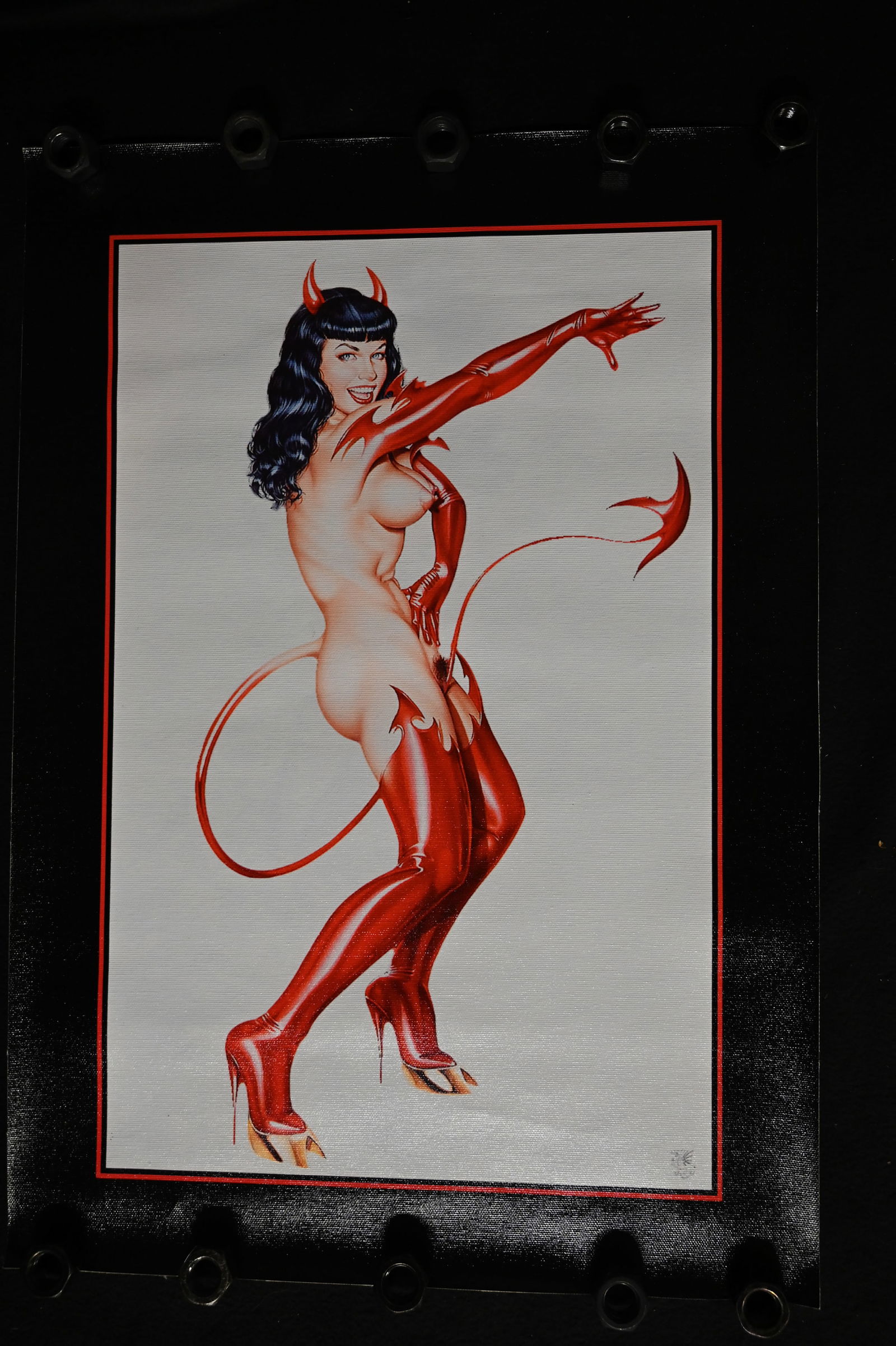 Betty Page Canvas Female Devil Poster.  Features Betty in a Devil Costume.  Measures 15 1/4" x 21 (1 of 6)
