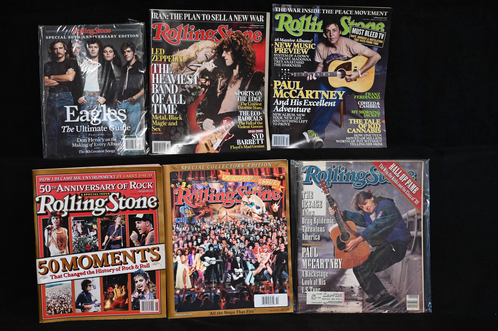 6 Rolling Stone Magazines includes Eagles, 50th Anniversary of Rock, Special Collectors Edition, (1 of 5)
